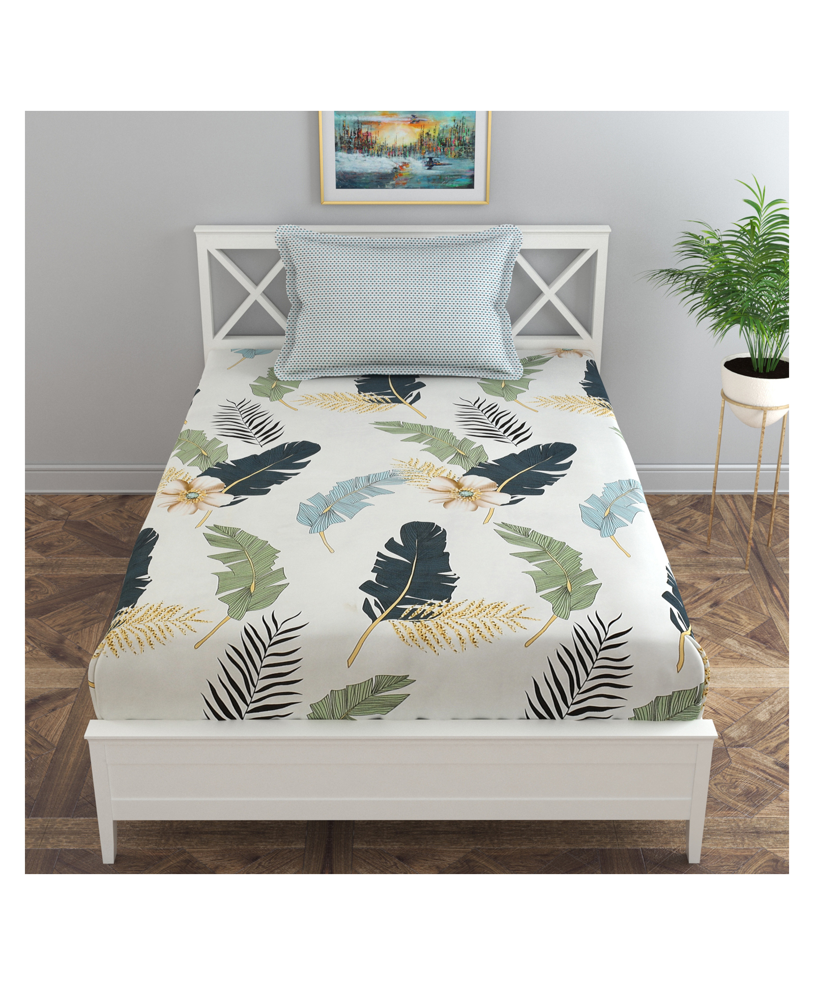 Florida Microfiber Bedsheet for Single Bed with 1 Pillow Cover (155 x 228 cm)-picture-12