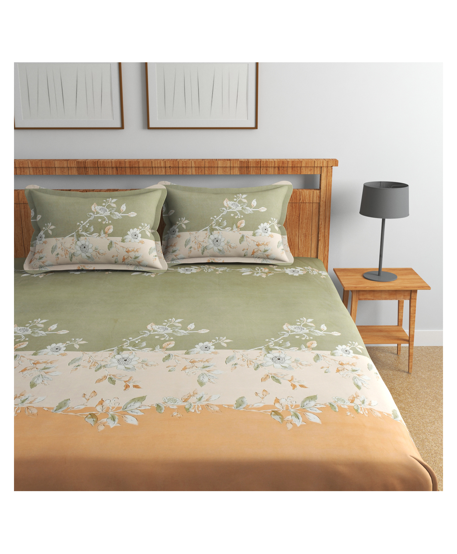 Florida 180 TC Cotton Bedsheet Double Bedsheet with 2 Pillow Covers (228 X 245 cm)-picture-30