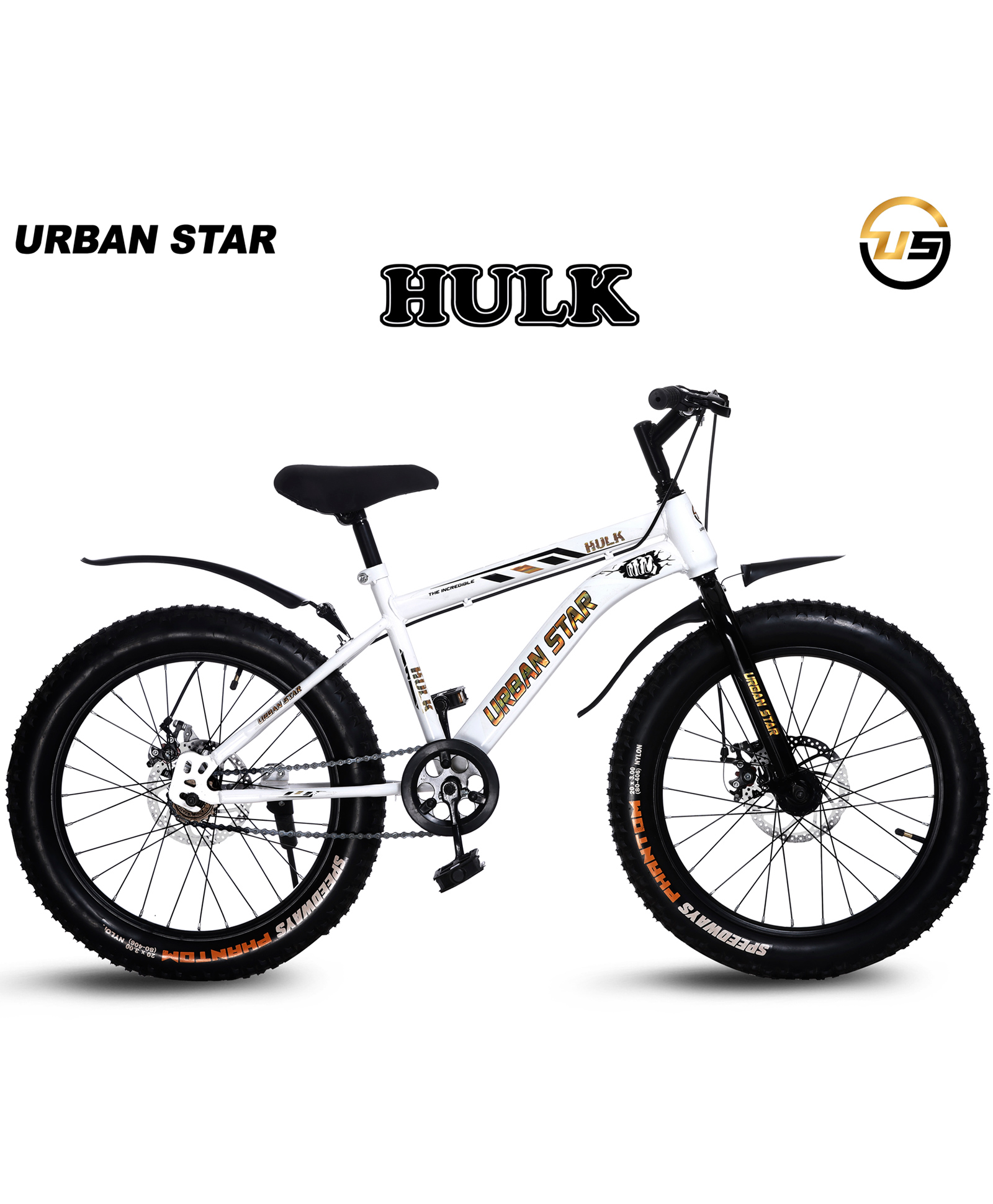 Urban Star 20T BMX-HULK (80% ASSEMBLED) ROAD CYCLE FOR 6-10 YEARS KIDS ( WHITE)-picture-21