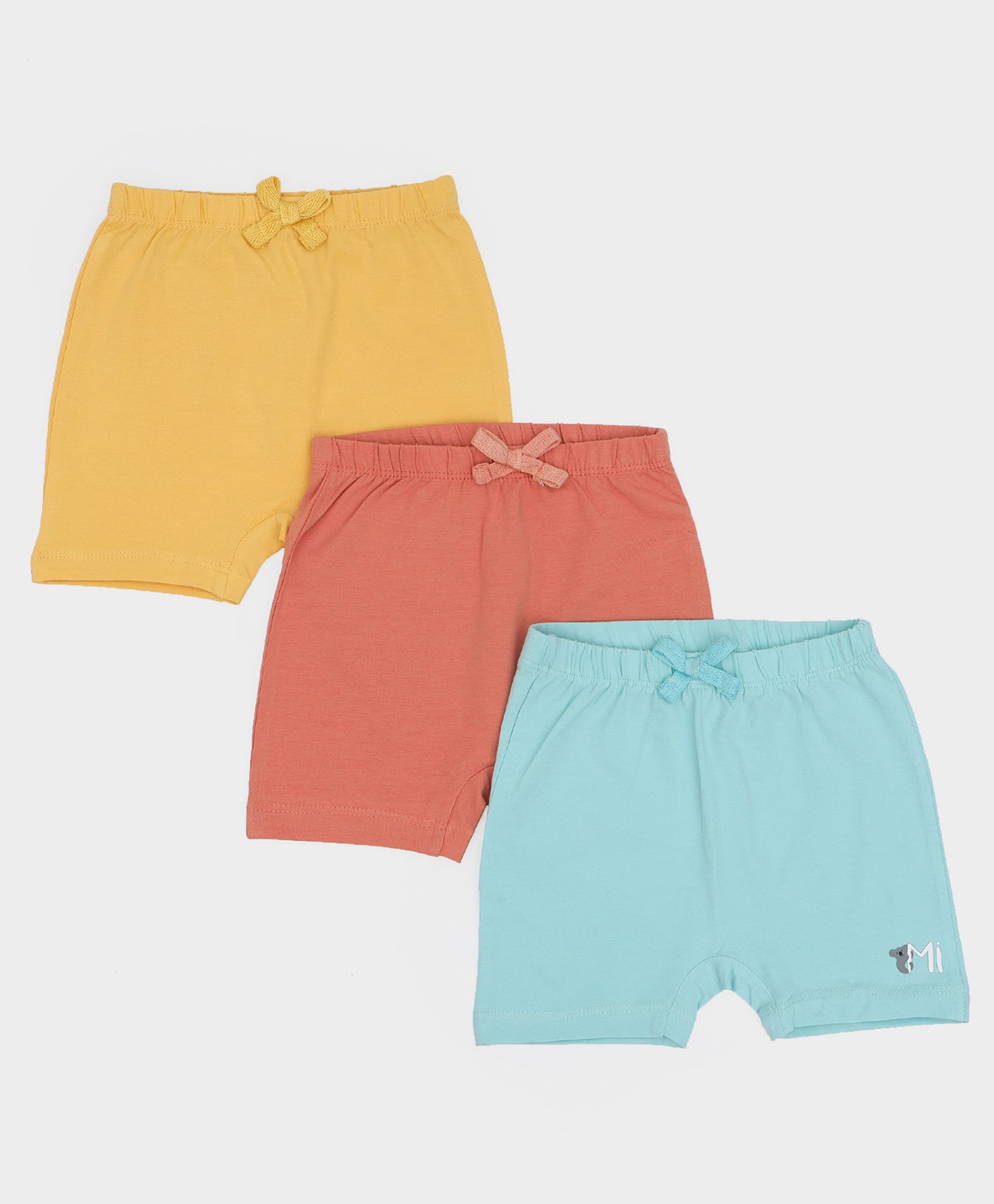 Mi Arcus Cotton Spandex Pack Of 3 Solid Shorts - Multi Colour-picture-14