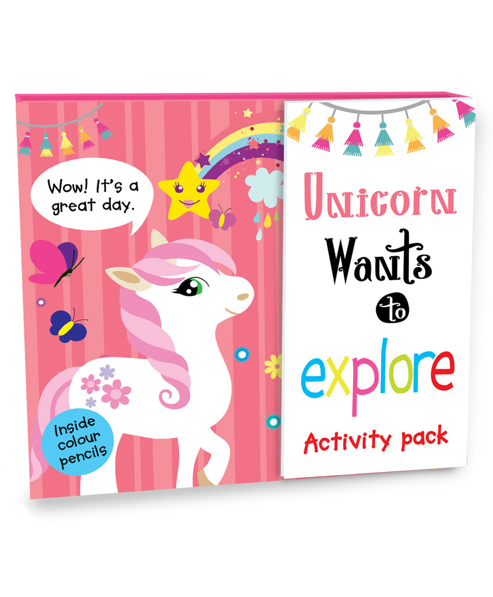 Hello Friend Books Foldable Colouring Activity Kit: Unicorn Wants To Explore - Fun and Interactive Actvity Pack with 2 Actvity and Colouring Pads and 8 Colour Pencils - English-image-47