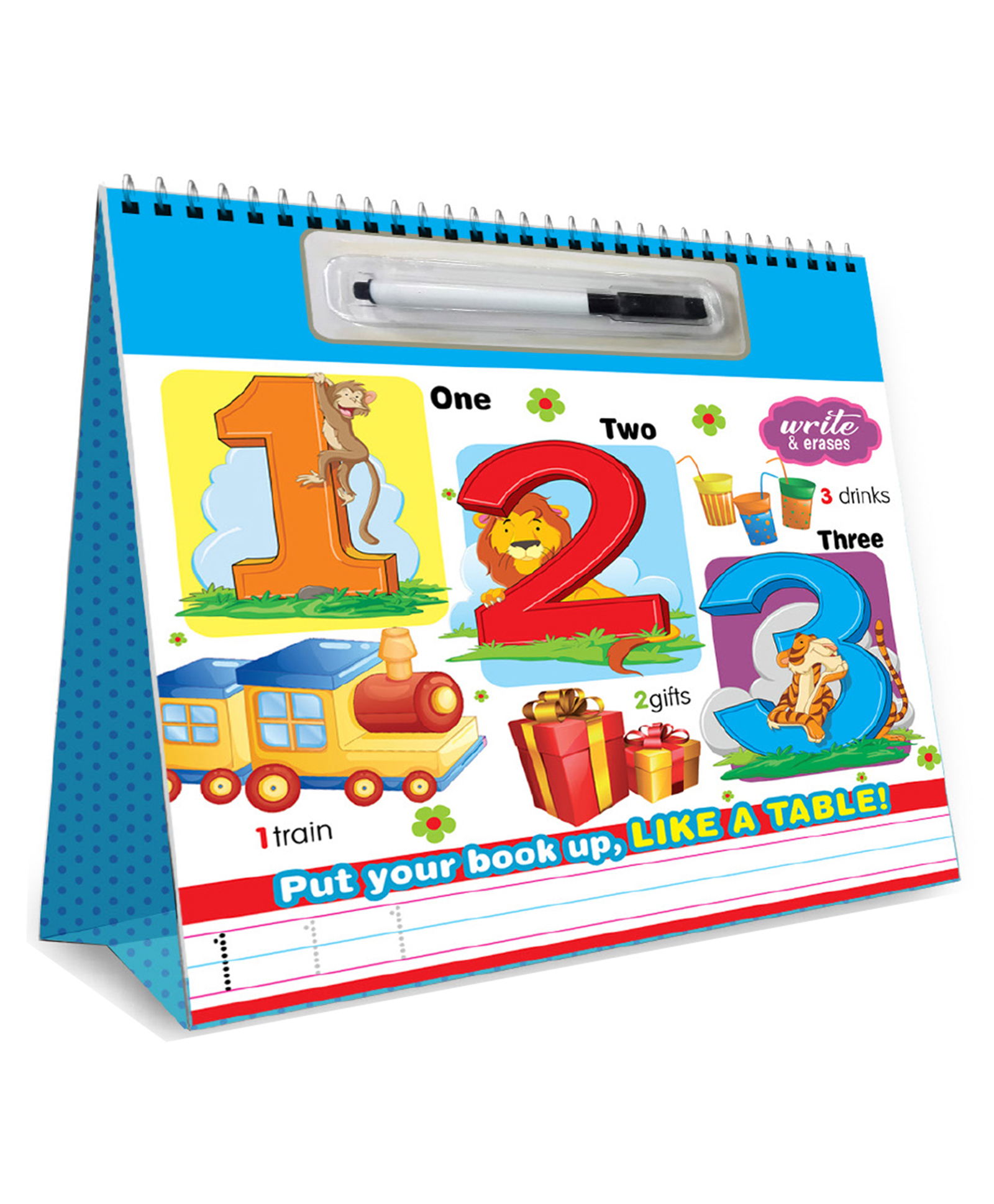 Hello Friend Books Wipe and Clean Activity Flip Chart: Numbers 1,2,3 - Learn and Write Numbers with Activity Calendar and Wipe and Clean Pen - English-image-46