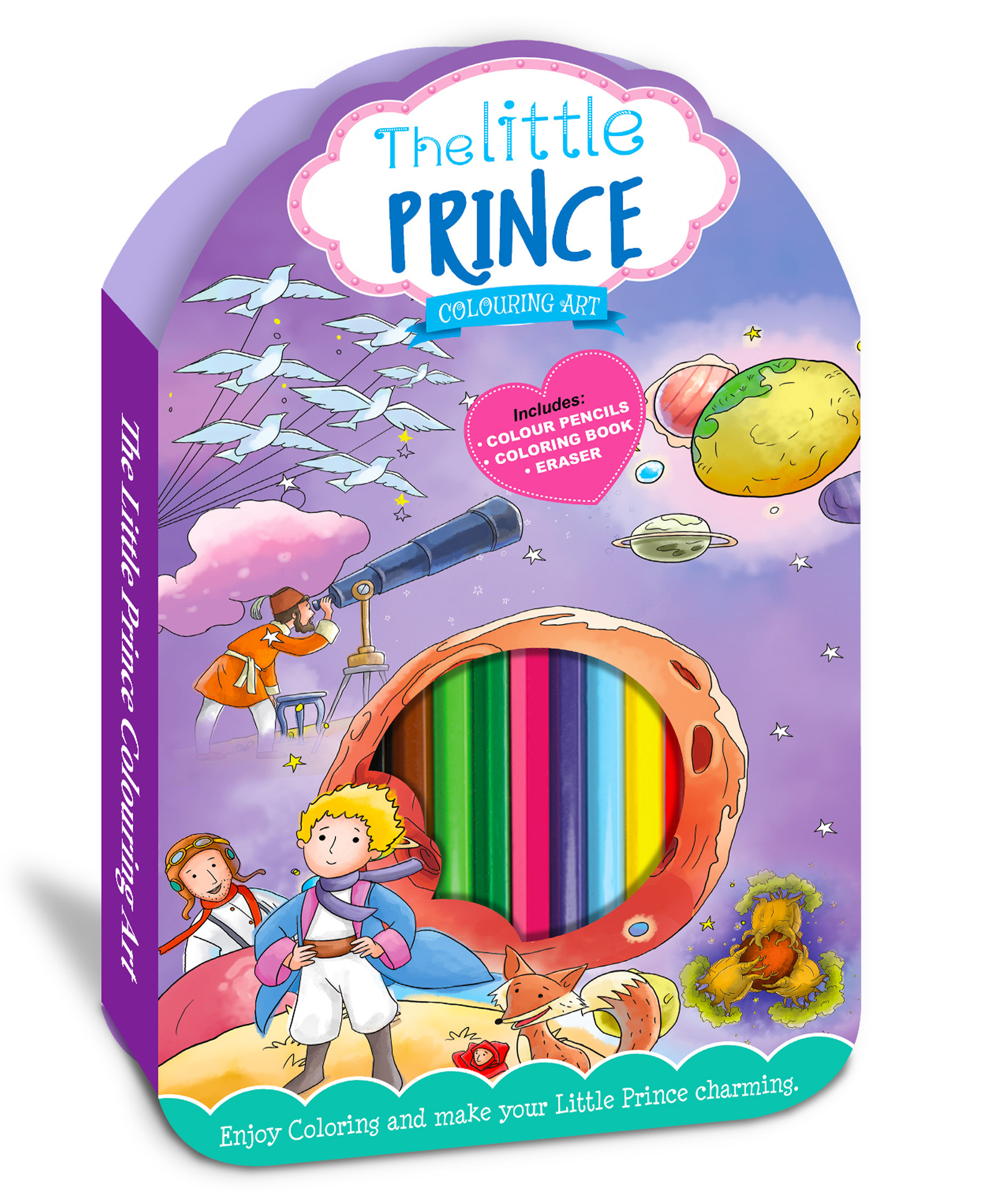 Hello Friend Books Colouring Art Pack: The Little Prince- Art Kit with 12 Colour Pencils, Eraser and Colouring Book - English-image-16