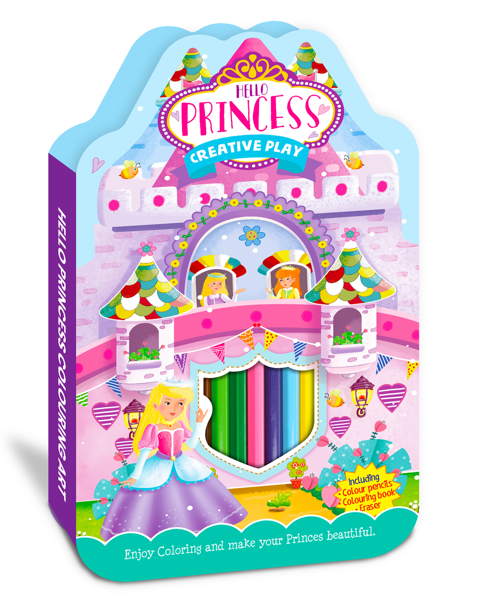 Hello Friend Books Creative Play Colouring Pack: Hello Princess - Art Kit with 12 Colour Pencils, Eraser and Colouring Book-image-18