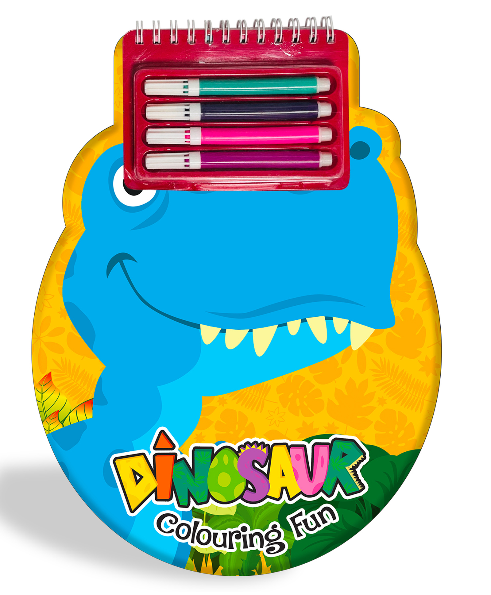 hellofriend books Hello Friend Books Shaped Colouring and Sticker Pad: Dinosaur - Wire Bound Colouring Book with Stickers and Colour Pencils-picture-18
