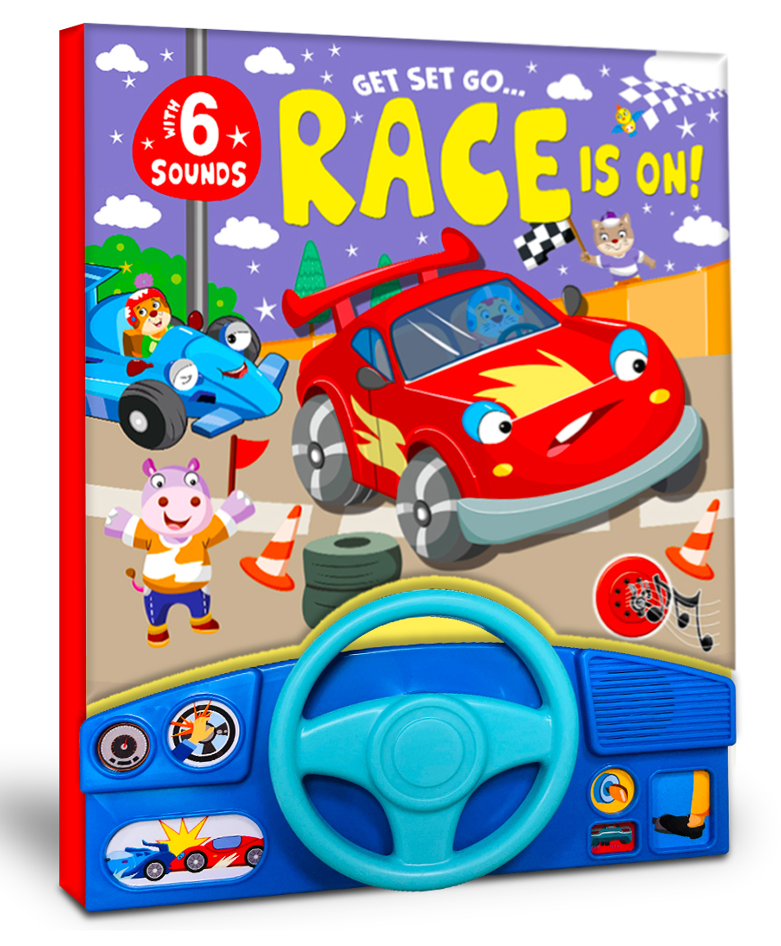 hellofriend books Hello Friend Books The Race Car Champion Sound Book for Kids/Toddlers- Musical Sound Book with 6 Interactive Sounds and Steering Wheel-picture-13