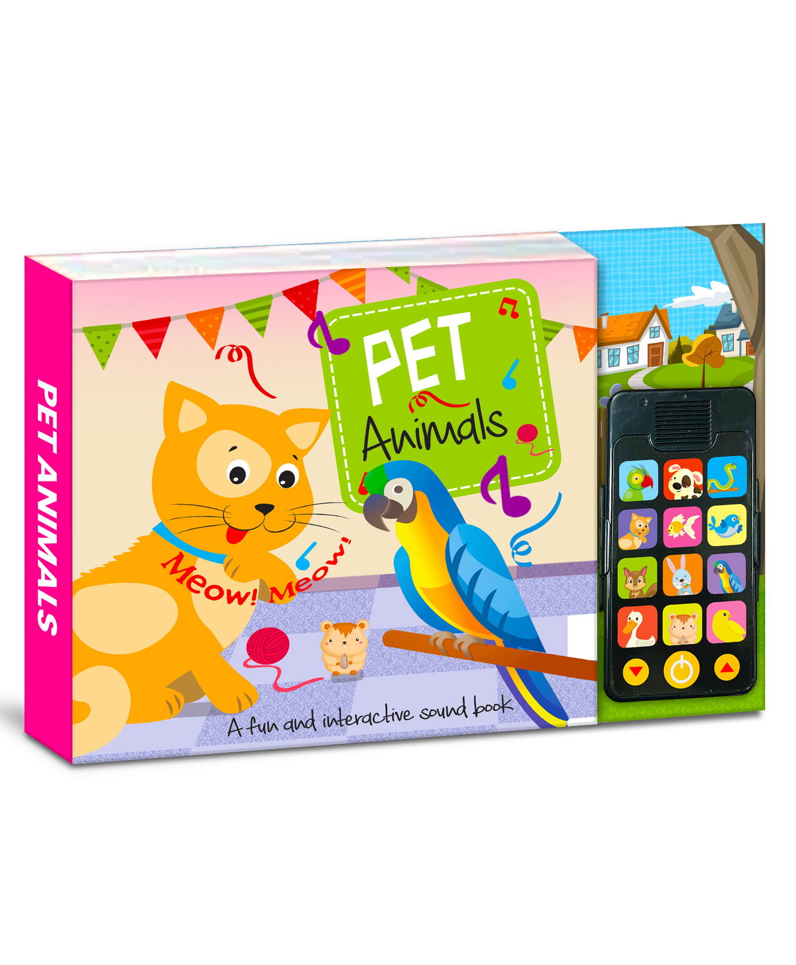 Mobile Sound Book: Pet Animals - Sound Board Book with Mobile Sound Gadget with 12 Different Animal Sounds-image-2