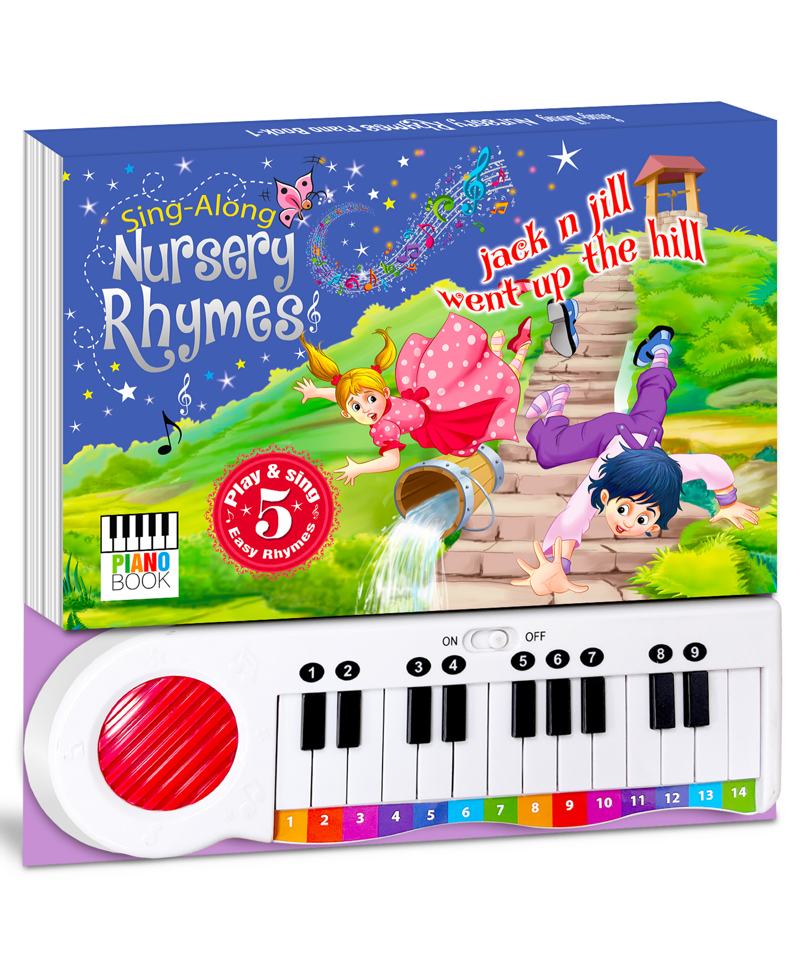 Hello Friend Books Nursery Rhymes Sound Book: Sing Along, Read and Play with Keyboard Sound Book (Sky Blue)-image-45