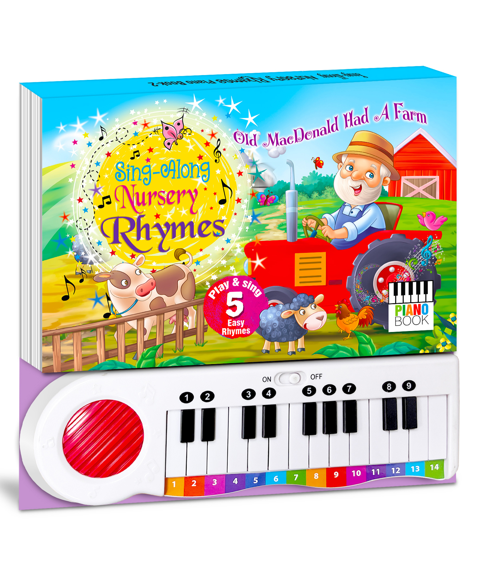 Nursery Rhymes Sound Book: Sing Along, Read and Play with Keyboard Sound Book (Dark Blue)