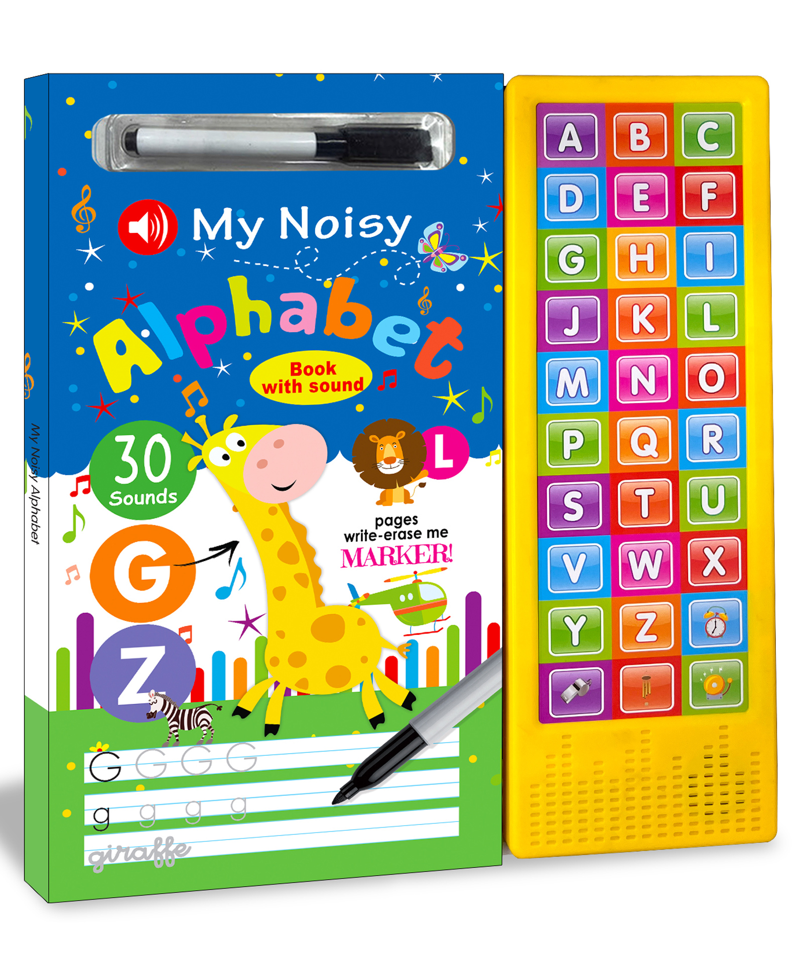 Write and Wipe Sound Book: My Noisy Alphabets - Sound Book with 30 Musical Clicks and Wipe and Clean Pen-image-2