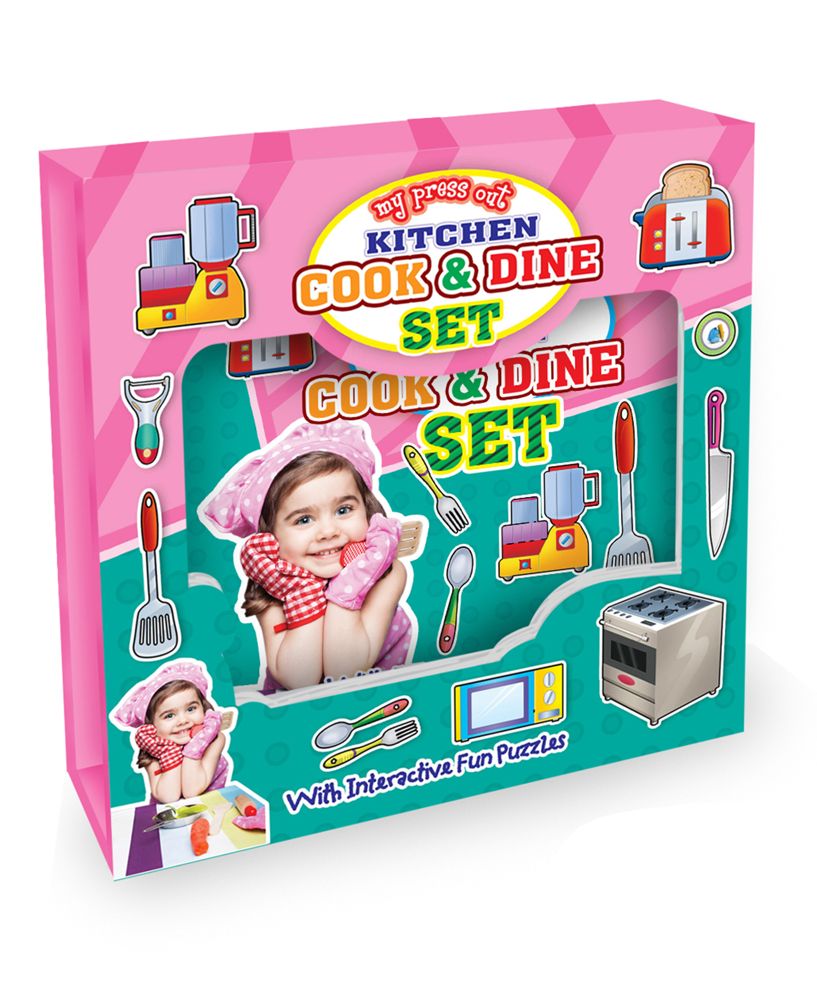 Hello Friend Books My Press Out: Kitchen Cook and Dine Set - Press and Play Tool Kit With Fun and Interactive Puzzles-image-3