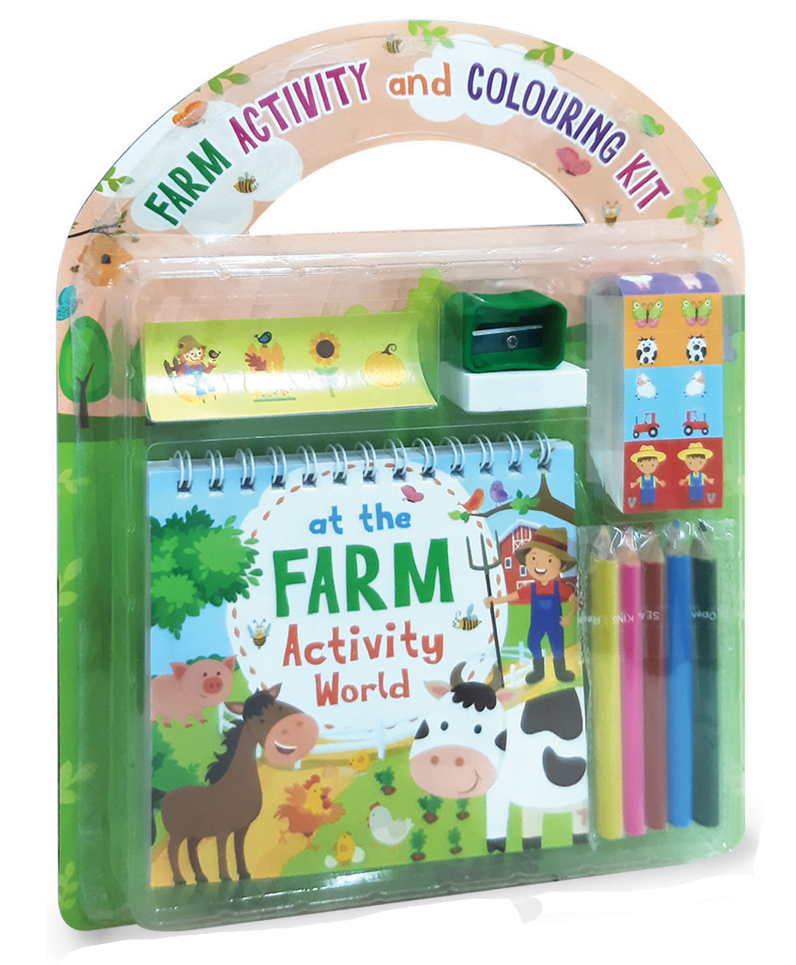 Activity World: At the Farm Activity and Colouring Kit with Colour Pencils, Stickers, Colouring and Activity pad, Sharpener and Eraser-image-46