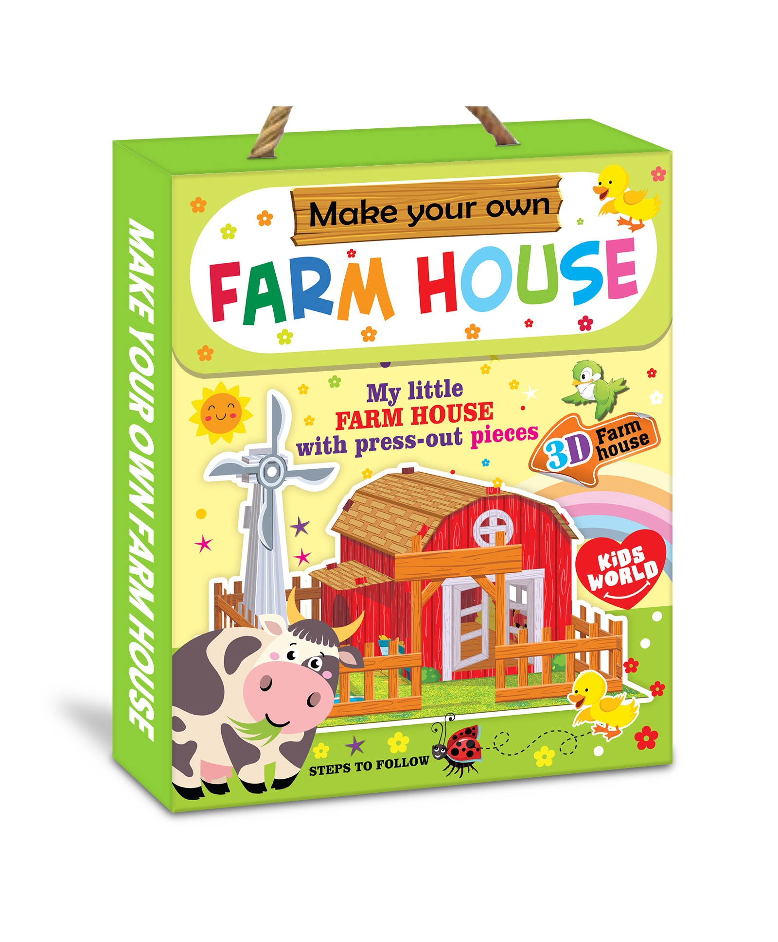 Hello Friend Books Make Your Own 3D Farm House: DIY Art and Craft Model Kit with Press Out Pieces and Instructions-image-43