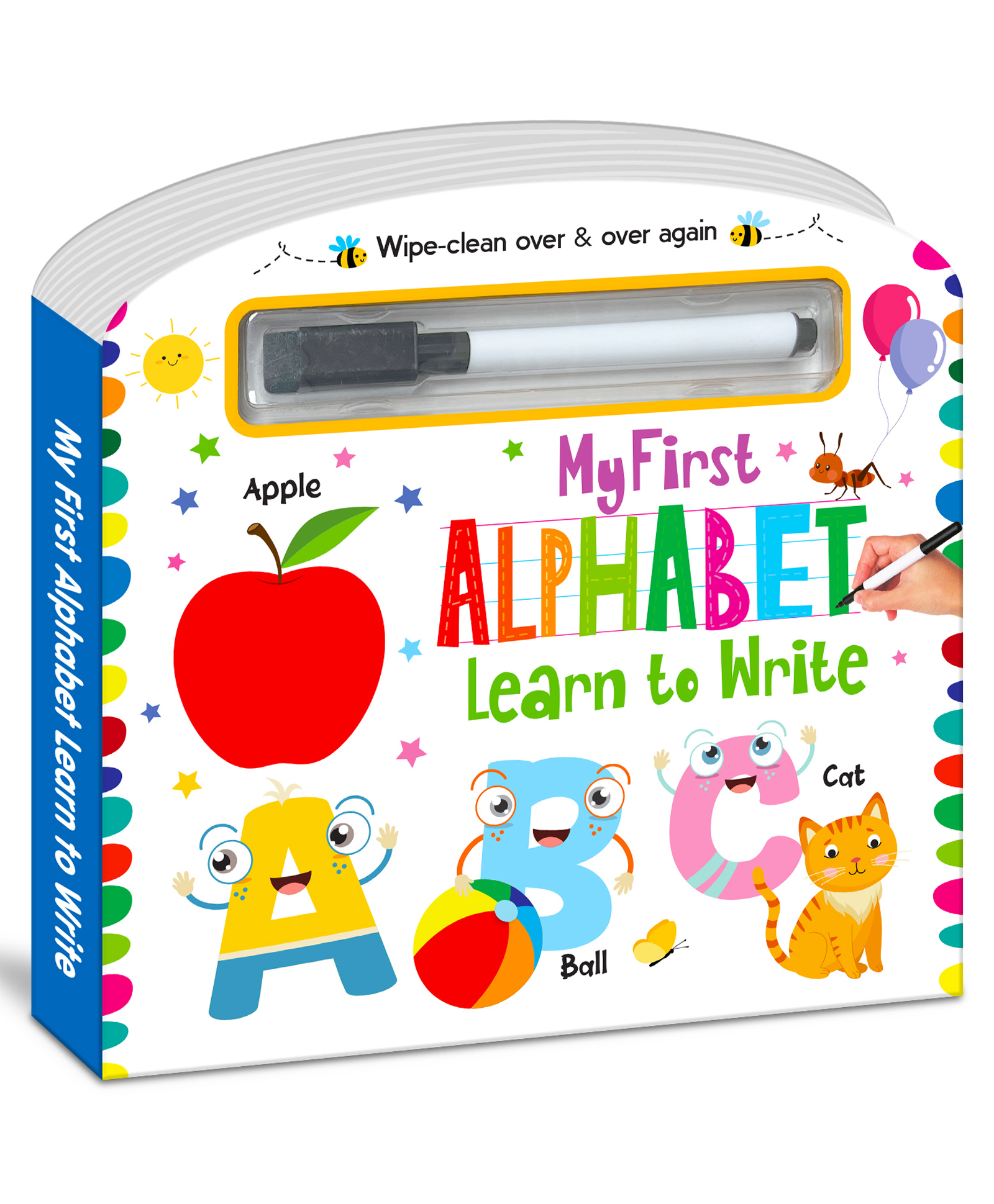 My First Wipe and Clean Board Book of Alphabet: Includes Wipe and Clean Pen to Write, Learn, Clean and Write Again-image-7