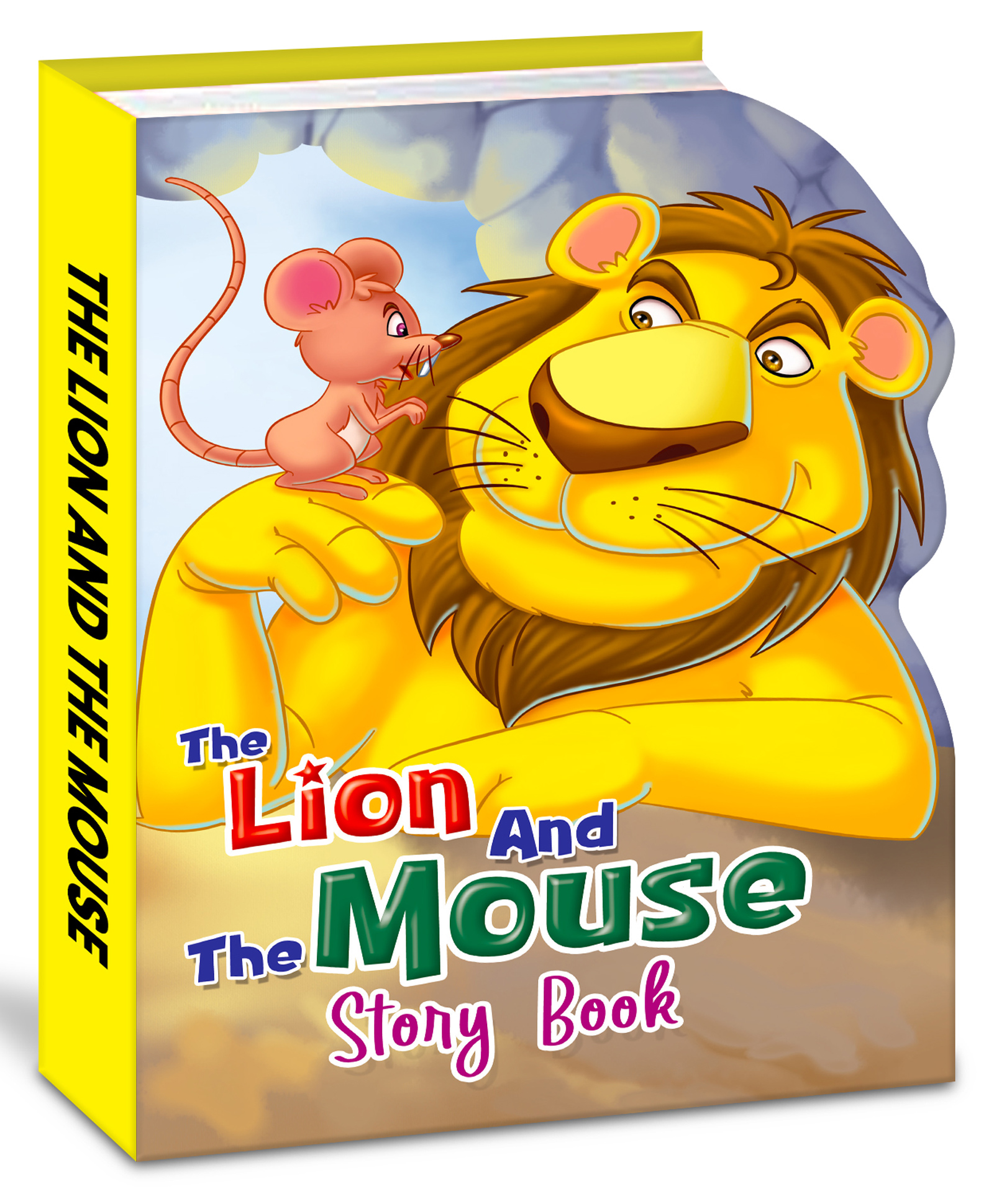 My Shaped Story Book: The Lion and the Mouse - Shaped Story Board Book for Kids-image-7