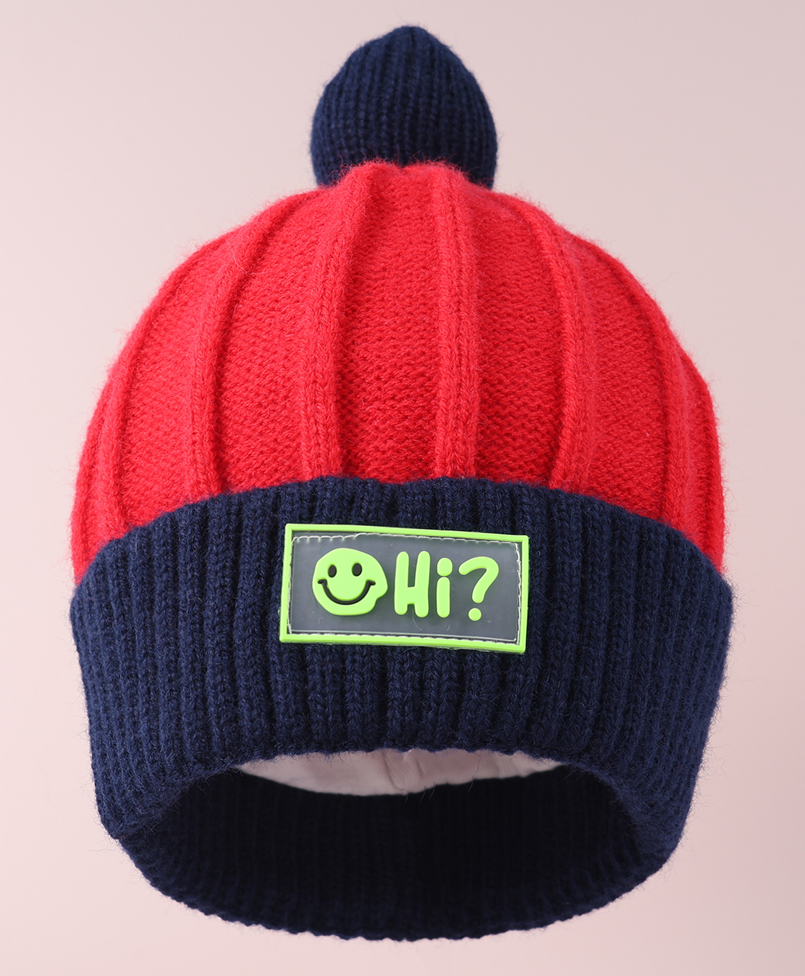 Babyhug Cable Knitted Woollen Cap with Pom Pom - Red-image-21