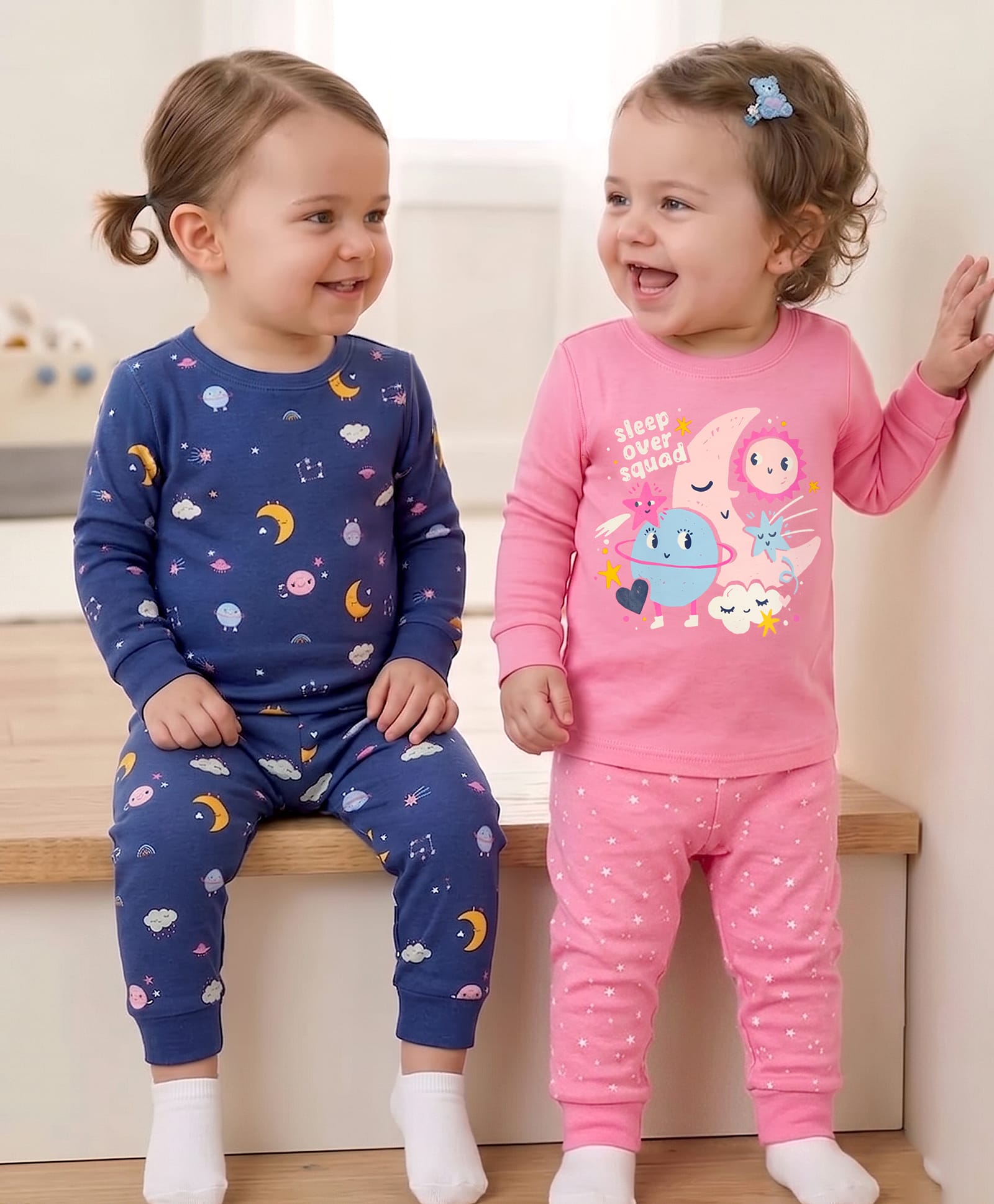 Carter's 4-Piece Glow Space 100% Snug Fit Cotton Pajamas - Pink & Navy Blue-image-24