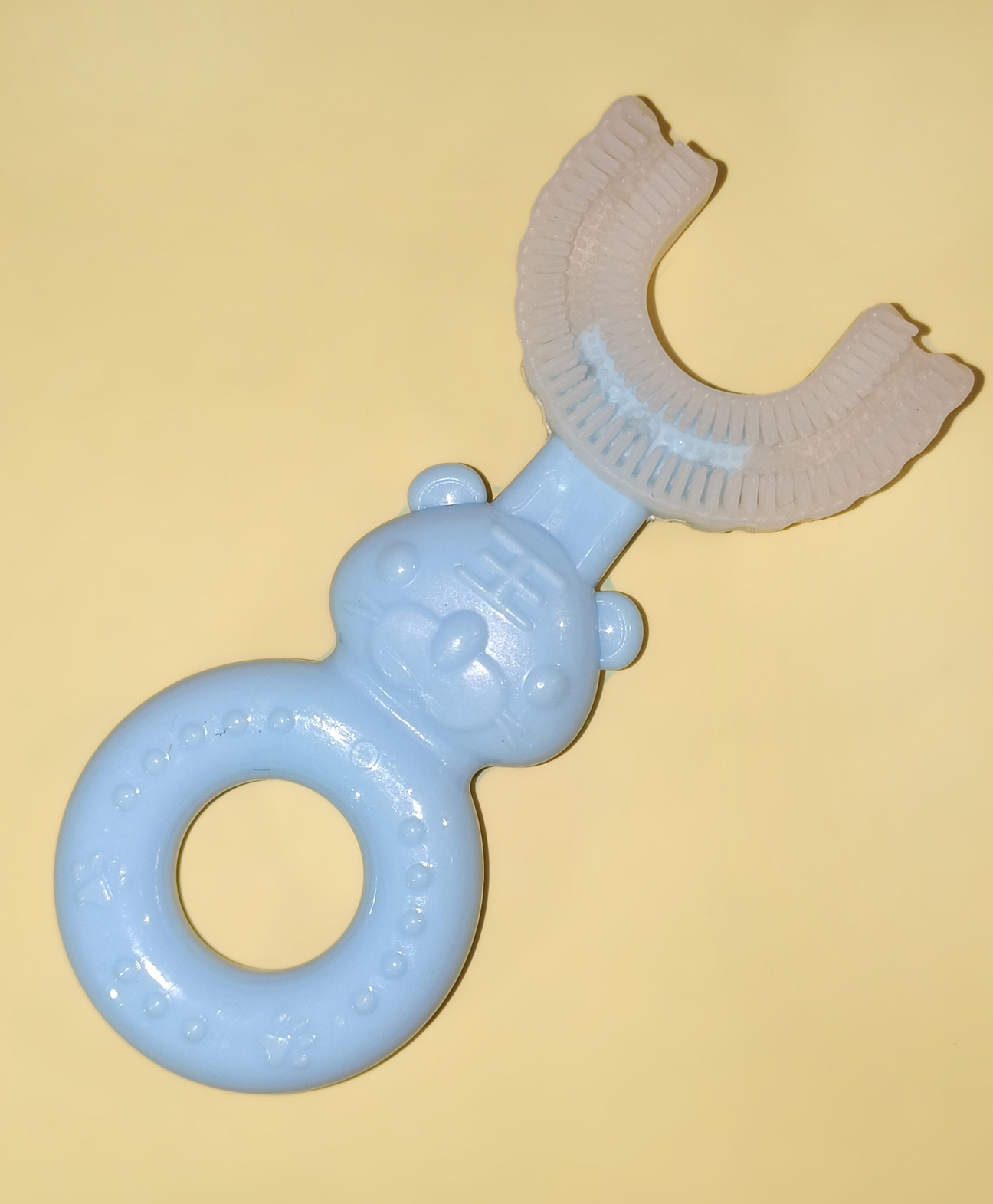 Kritiu Baby Silicone U Shape Toothbrush - Blue-image-6