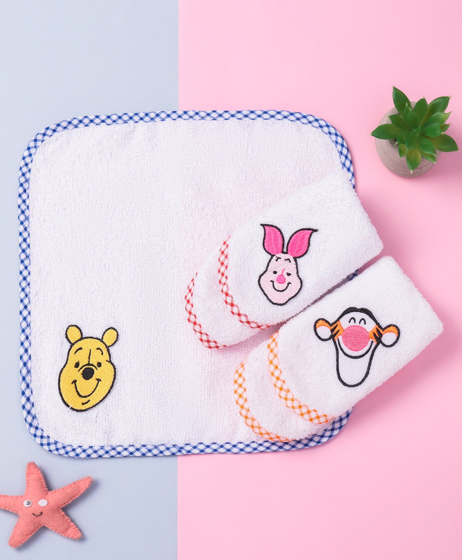 Babyhug Disney Terry Woven Hand & Face Towels Winnie the Pooh Digital Print  Pack of 3 L 33.02 X  B 25.4 cm - White-image-44
