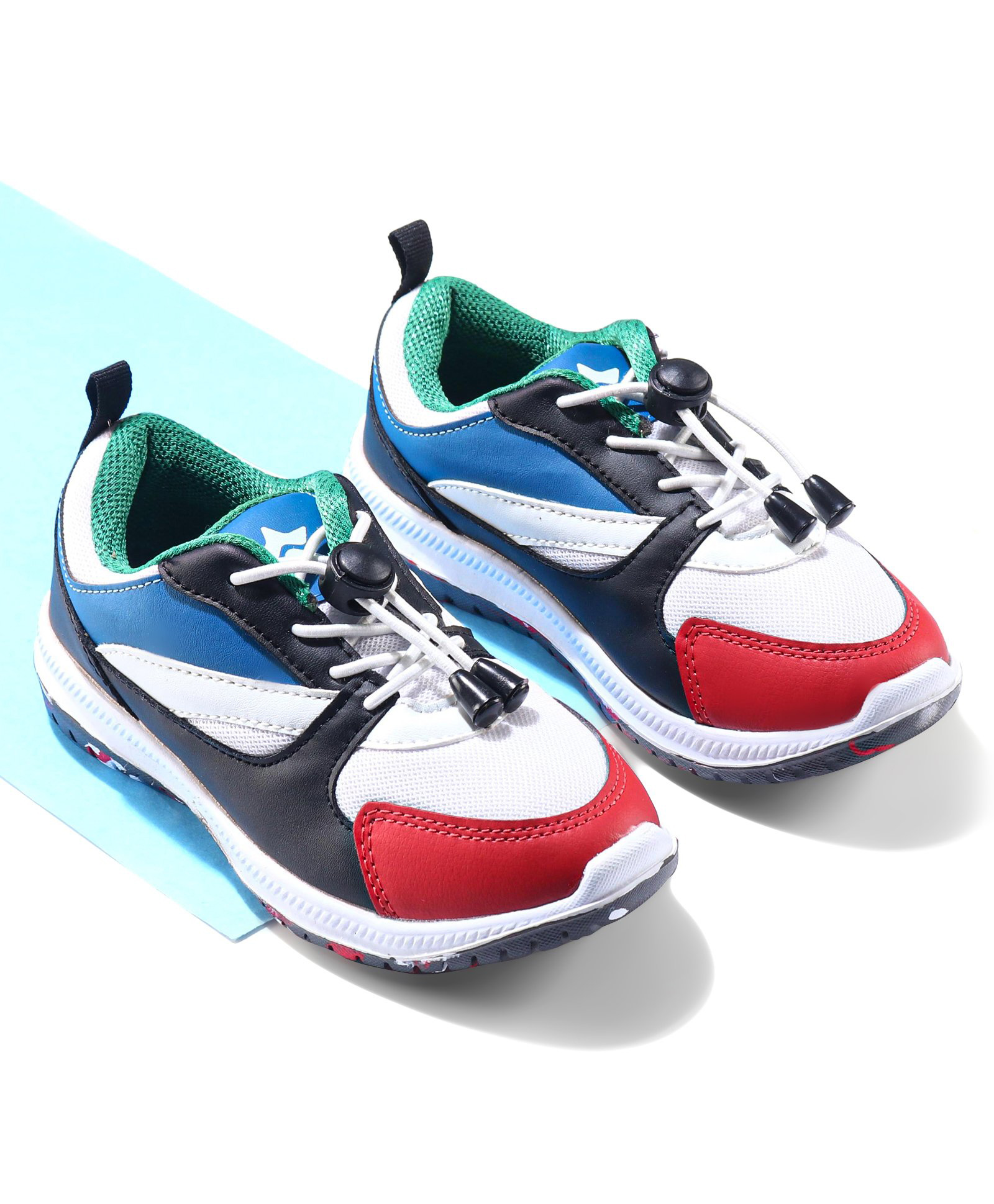 Cute Walk by Babyhug Color Block Sneakers with Tie Up Lace - Blue-image-26