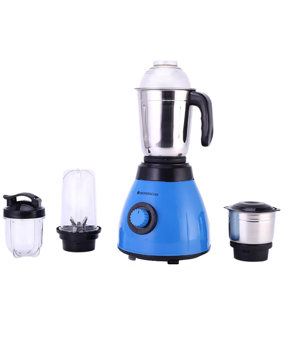 Wonderchef Acura Blender Pro Mixer Grinder 500W, 230V~50Hz, 4 Jars(2 Stainless Steel + 2 Polycarbonate Jars), Black & Blue, 2 Years Warranty by Wonderchef-picture-46