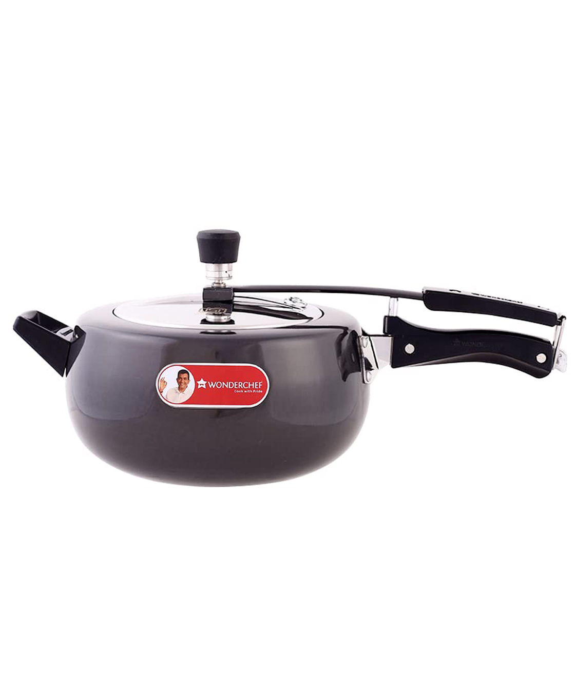 Wonderchef Taurus Hard Anodized Inner Lid Pressure cooker, 5 liter, Induction Friendly, Black-picture-12
