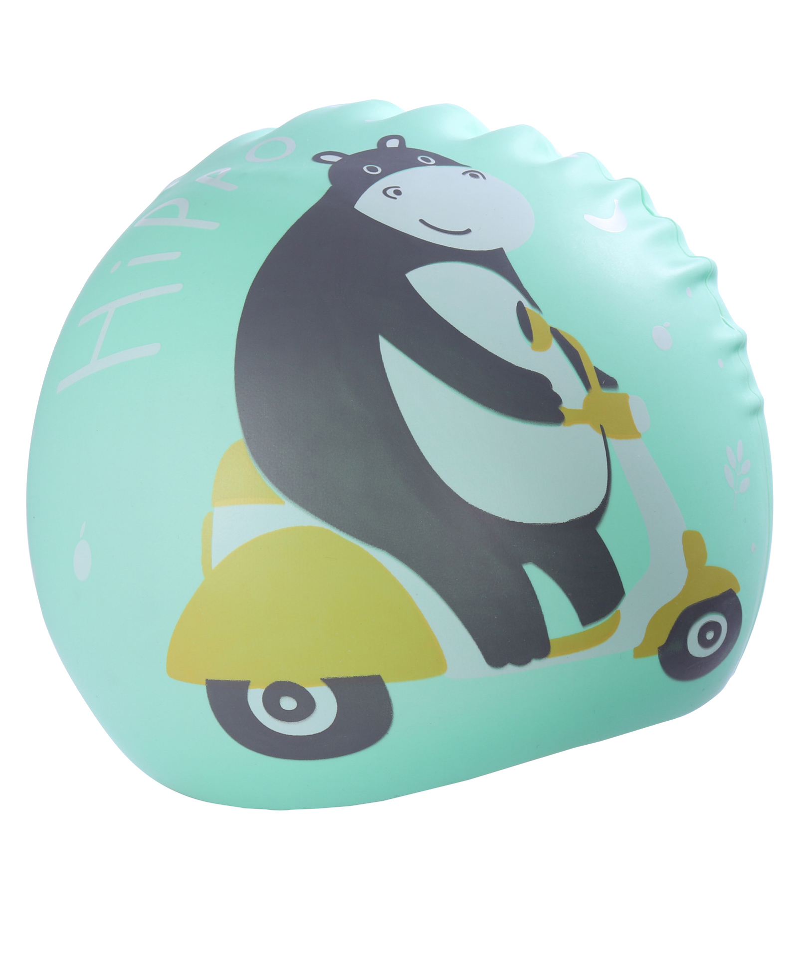KIDLINGSS Hippo Printed Super Soft Silicone Swimming Cap - Green-image-43