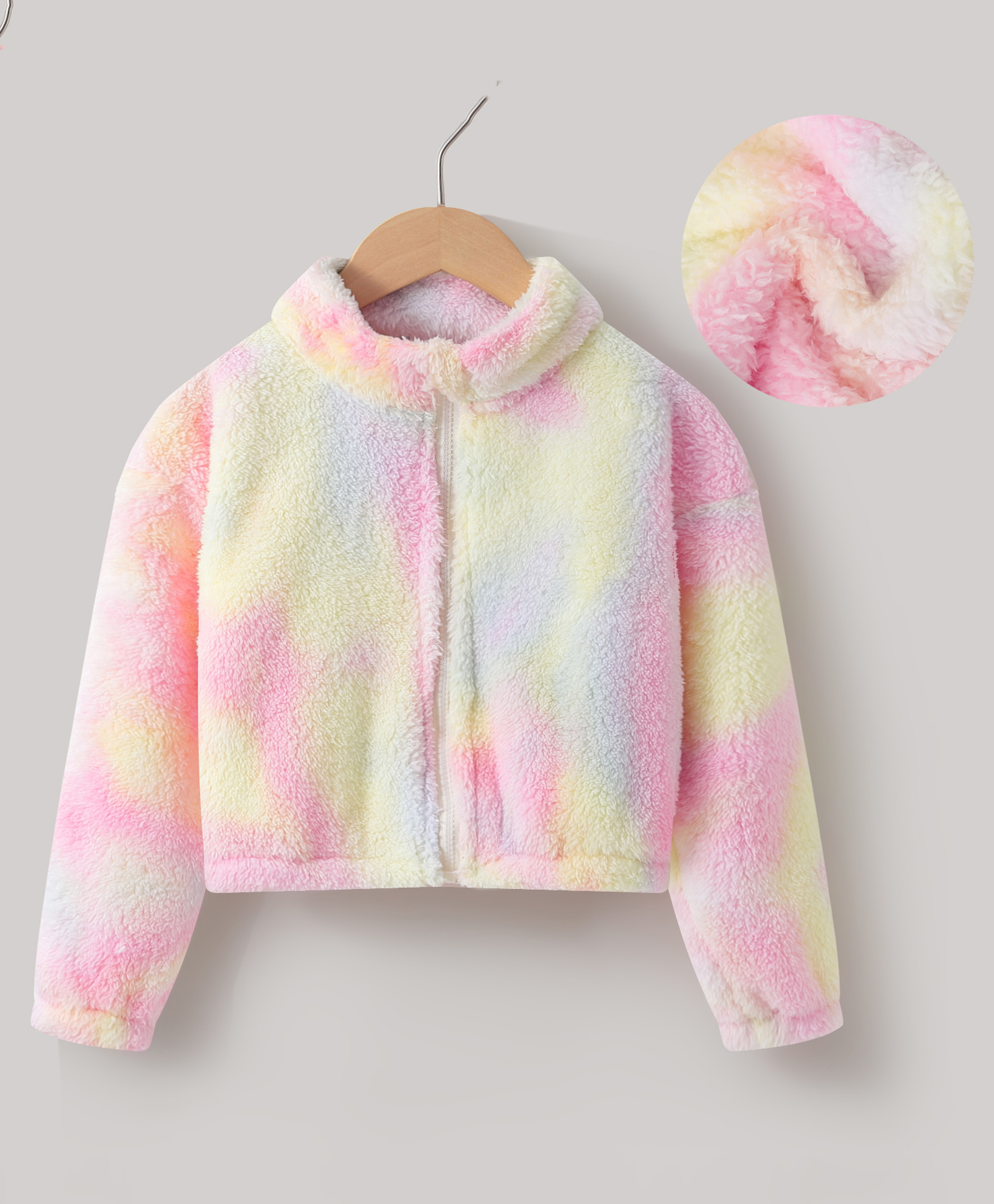 Kookie Kids Full Sleeves High Neck Front Open Tie & Dye Winter Jacket - Multicolour-image-48