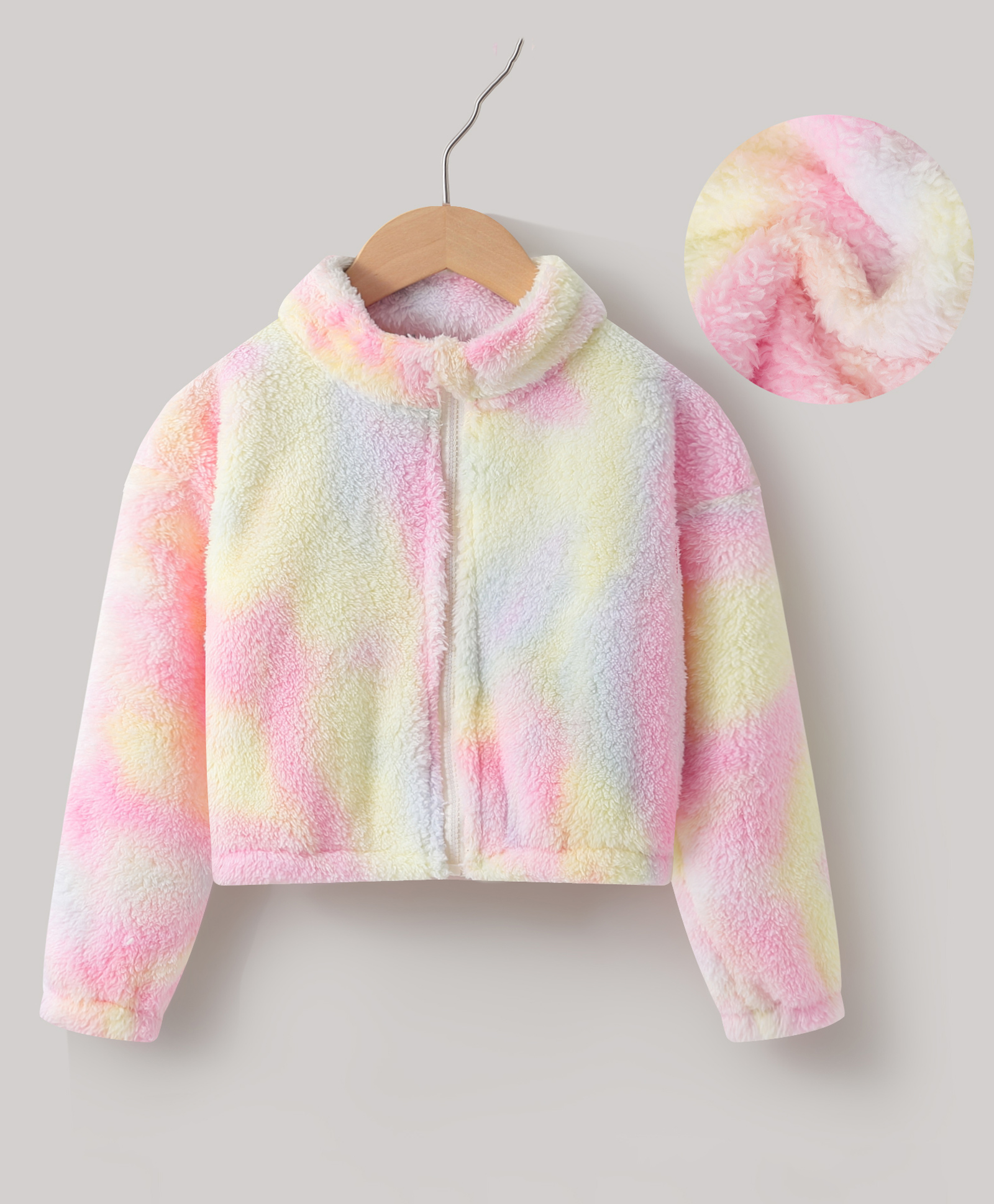 Kookie Kids Full Sleeves High Neck  Front Open Winter Jacket with Tie & Dye Design - Muticolour-image-42