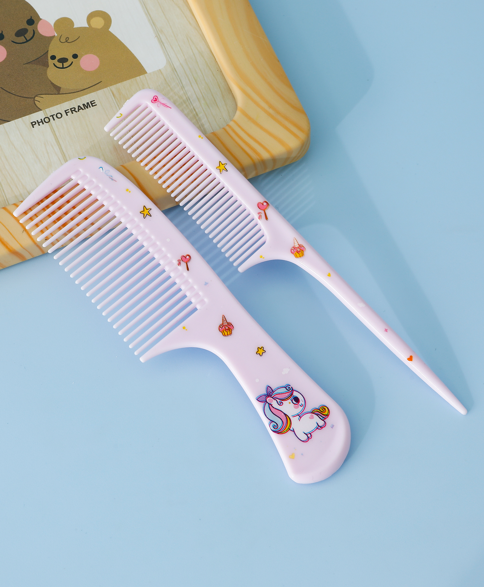 Hair Comb With Unicorn Design Pack Of 2 - Purple