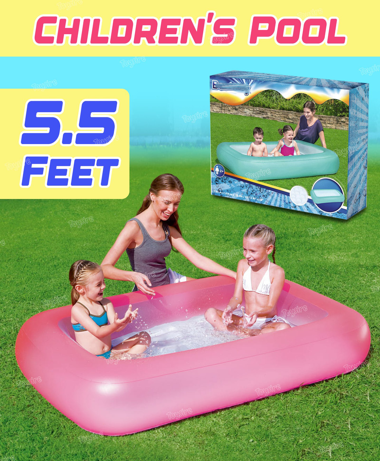 Toysire Baby Swimming Pool Summer Special Kid's Bath Tub, Baby Water Pool Bath Tub (5.5Feet)-image-42