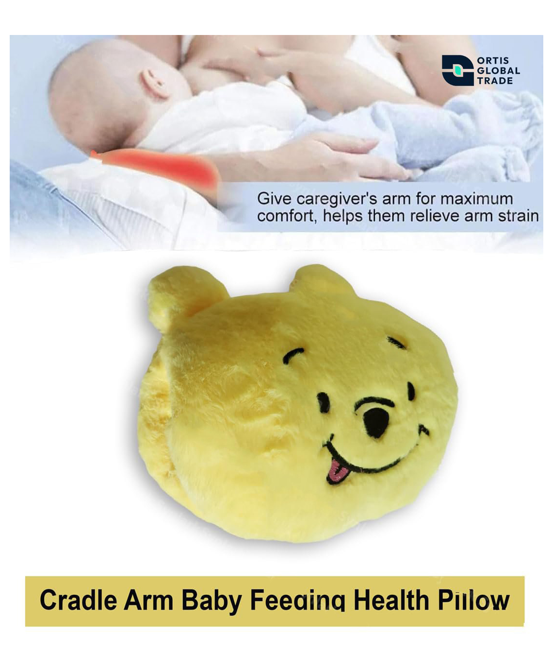 Ortis Cradle Arm Breastfeeding and Bottle Feeding Head Support Pillow - yellow-picture-13