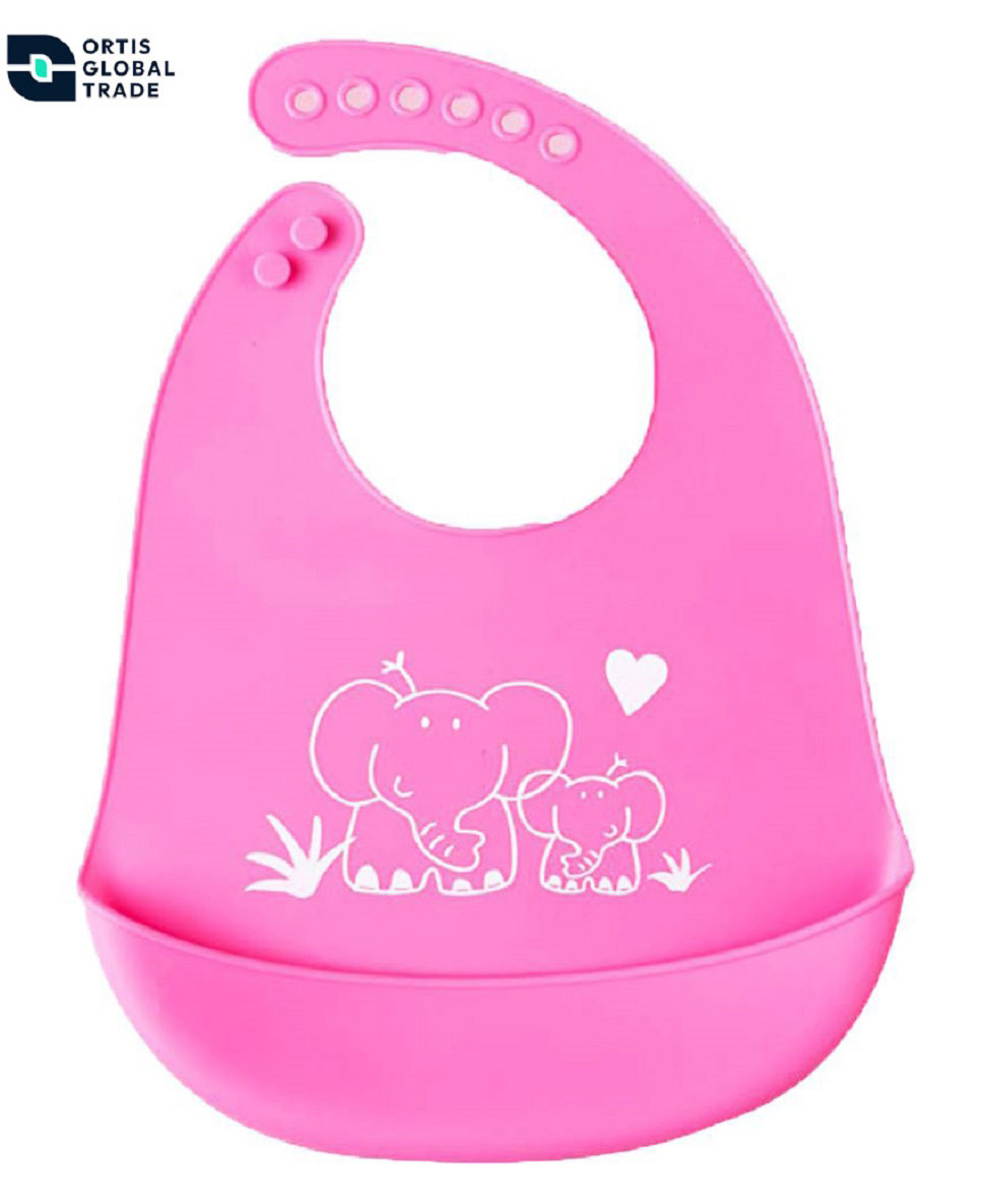 Ortis Adjustable Snap Button Bib With Crumb Catcher - Pink (Print May Vary)-picture-10