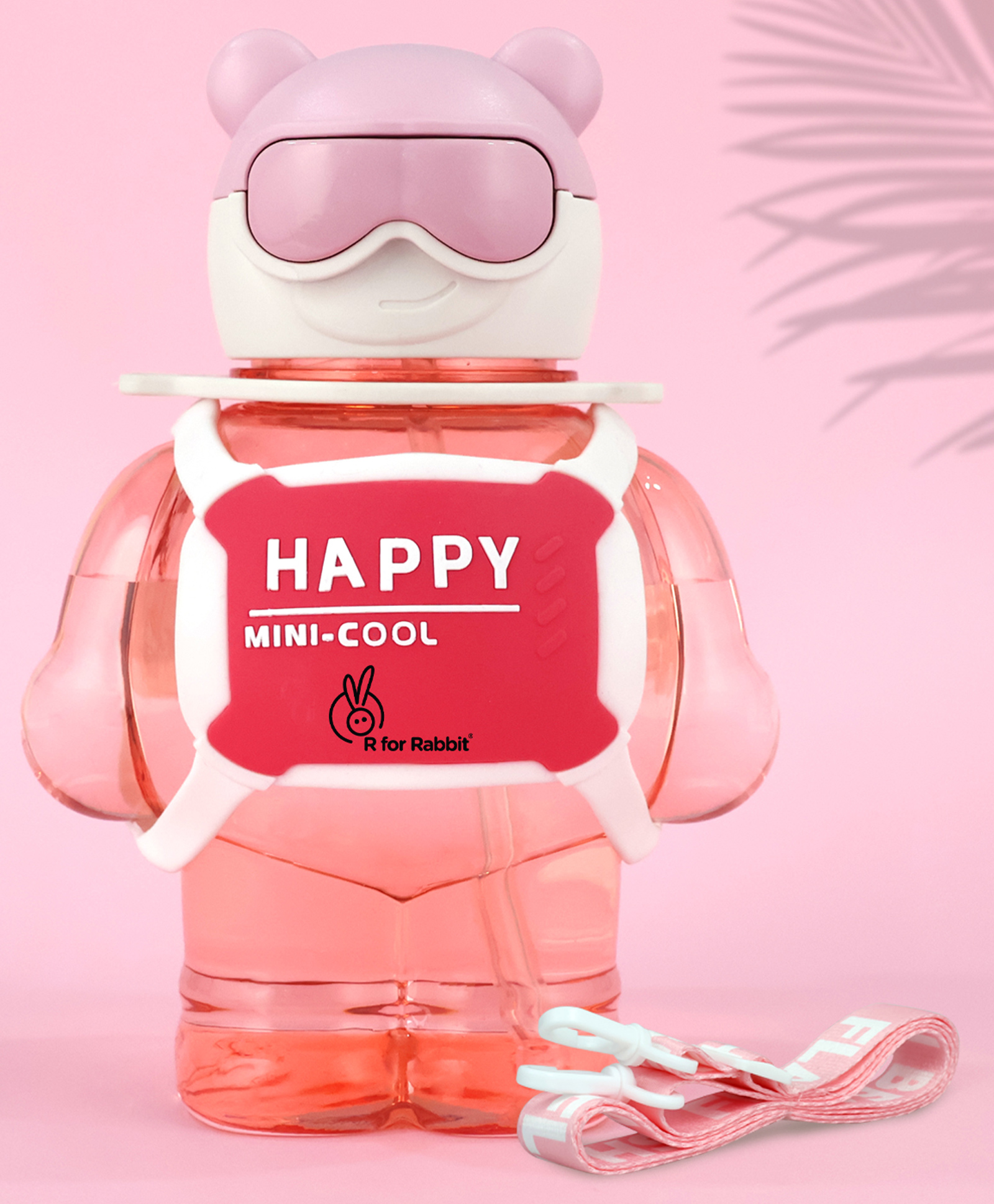 R for Rabbit Tritan BPA Free & Non Toxic Straw Sippy Water Bottle for Leak Proof Drinking Bear Theme Pink - 1000 ml-picture-26