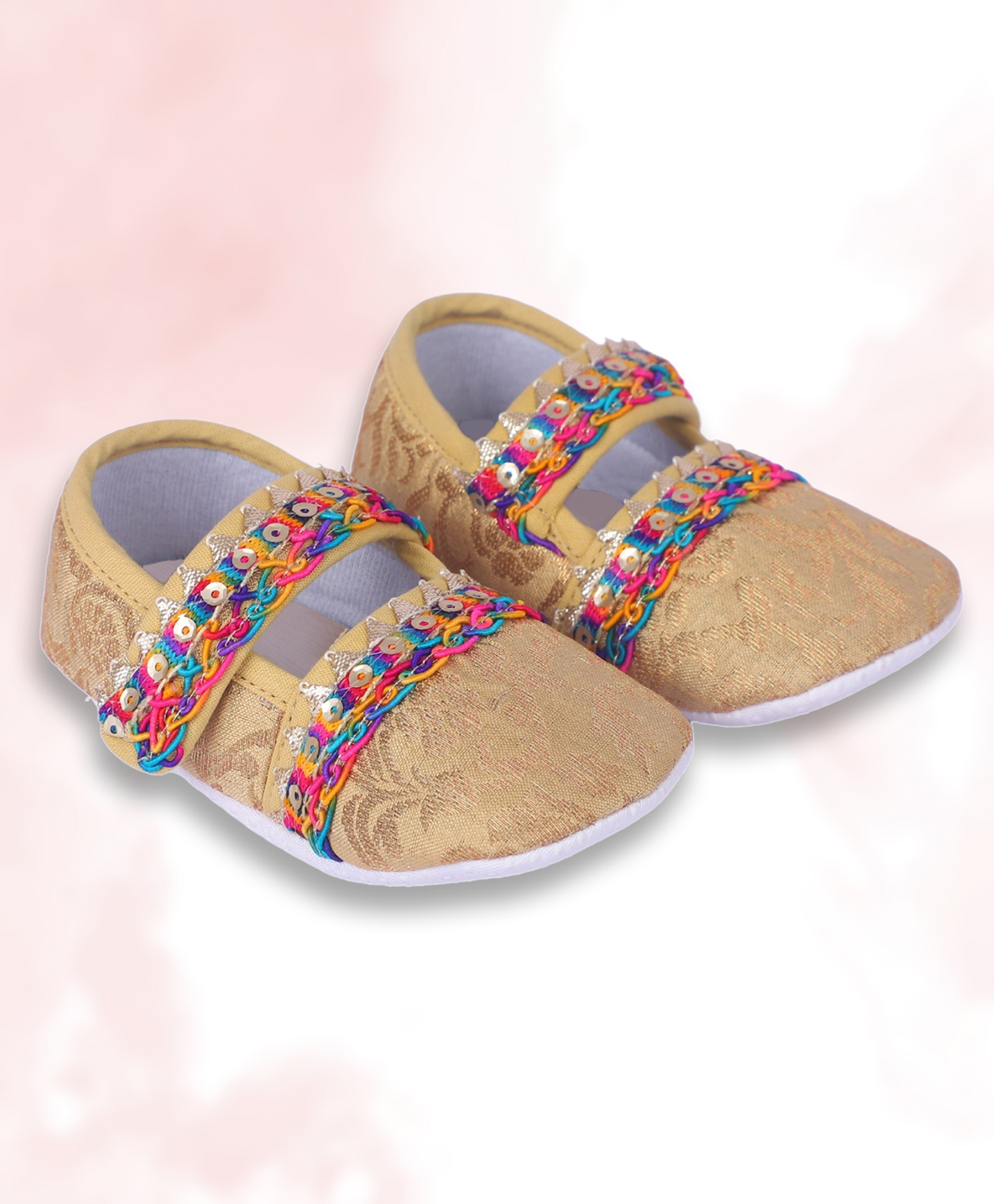 Coco Candy Gota Lace Detailed Velcro Closure Booties - Golden-picture-40