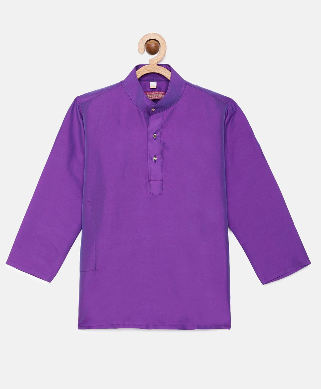 THANGAMAGAN Viscose Full Sleeves Solid Kurta - Lavender-picture-11