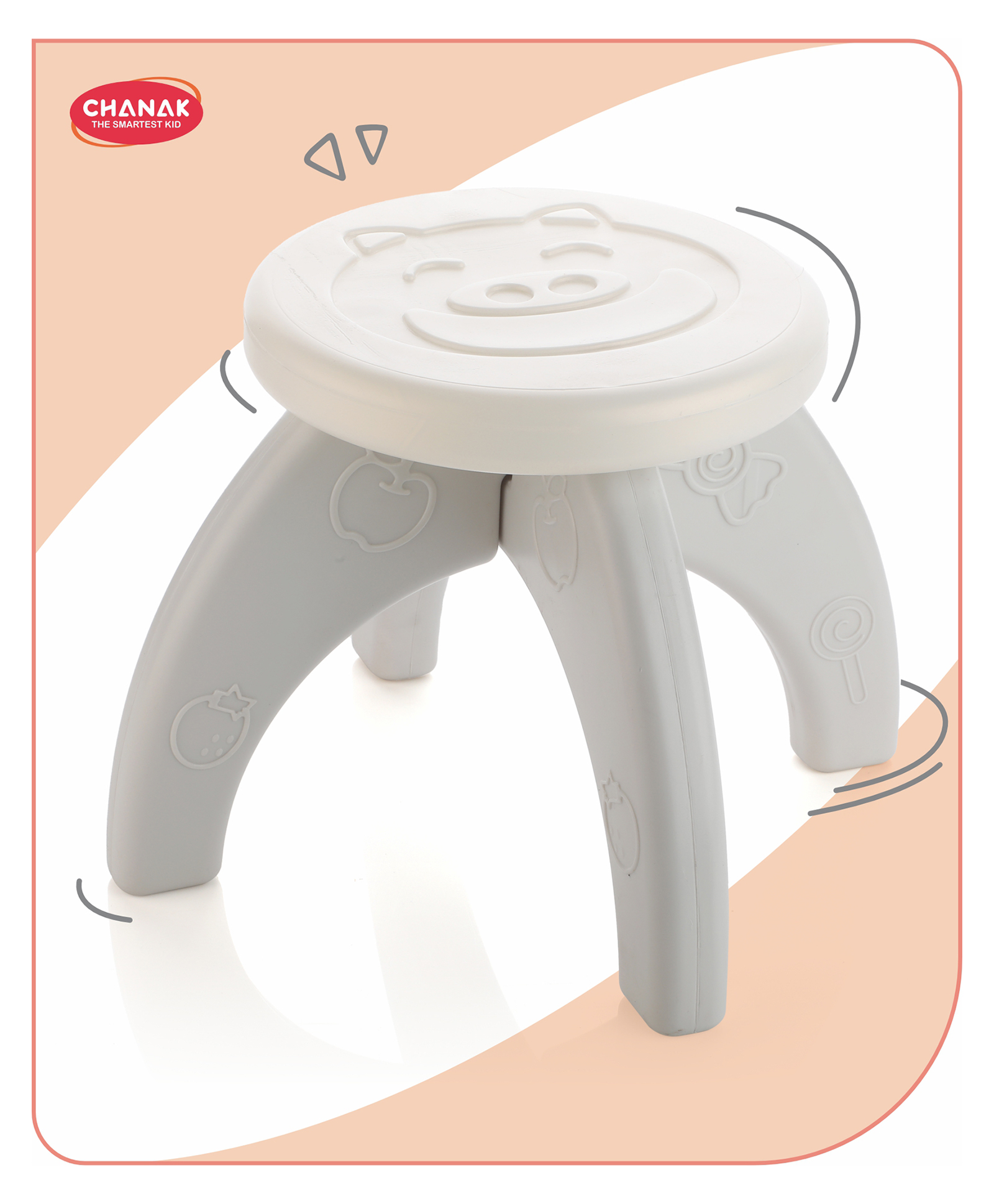 Aditi Toys Baby Chair for Boys & Girls Durable HDPE Plastic Chair Step Stool Plastic Activity Table For Kids Above 1 Year (White)-picture-21