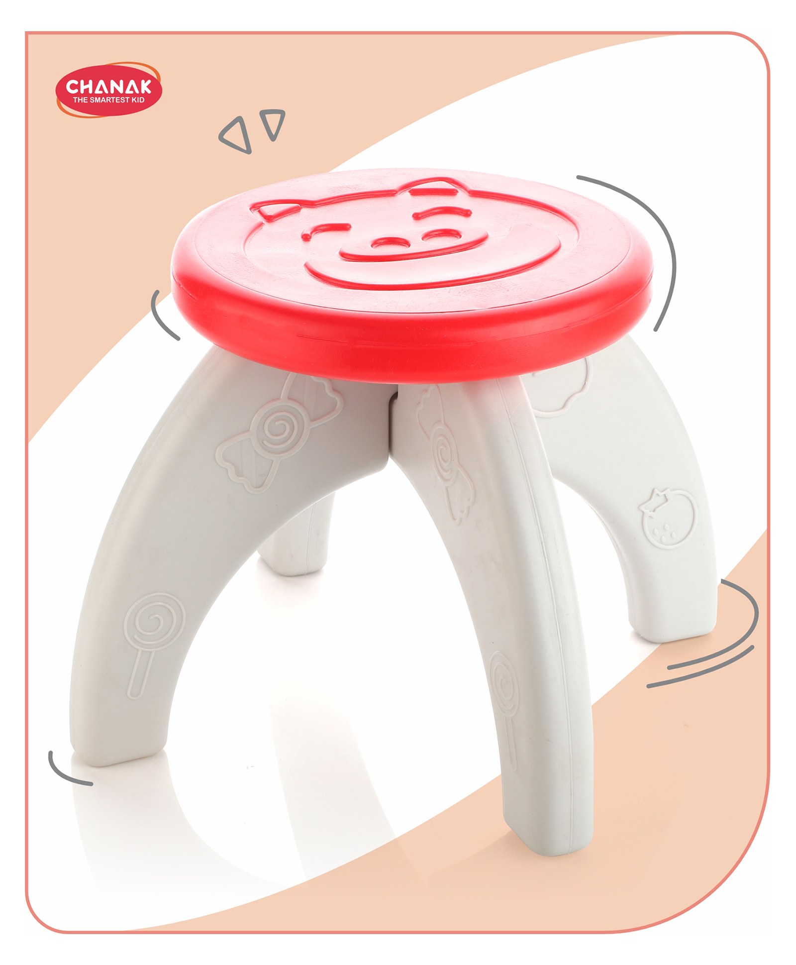 Aditi Toys Baby Chair for Boys & Girls Durable HDPE Plastic Chair Step Stool Plastic Activity Table For Kids Above 1 Year (Red)-picture-14