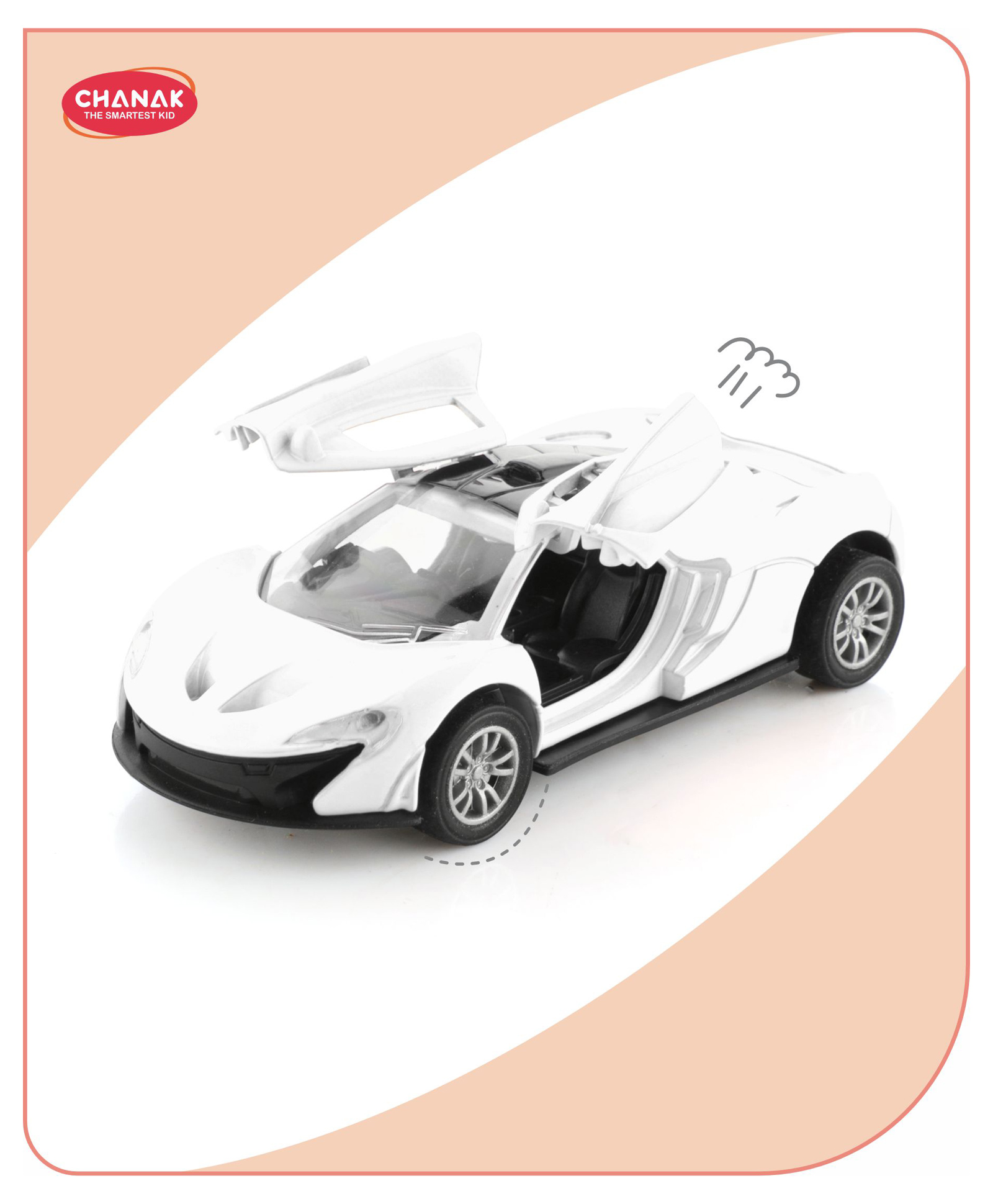 Aditi Toys Premium Metal Die-Cast Sports Racer Car, Metal Car with Realistic Engine Sound, LED Lights, Open & Close Doors, Pull Back Car Zinc Alloy for Kids Above 3 Years, BIS Approved (White)-image-40