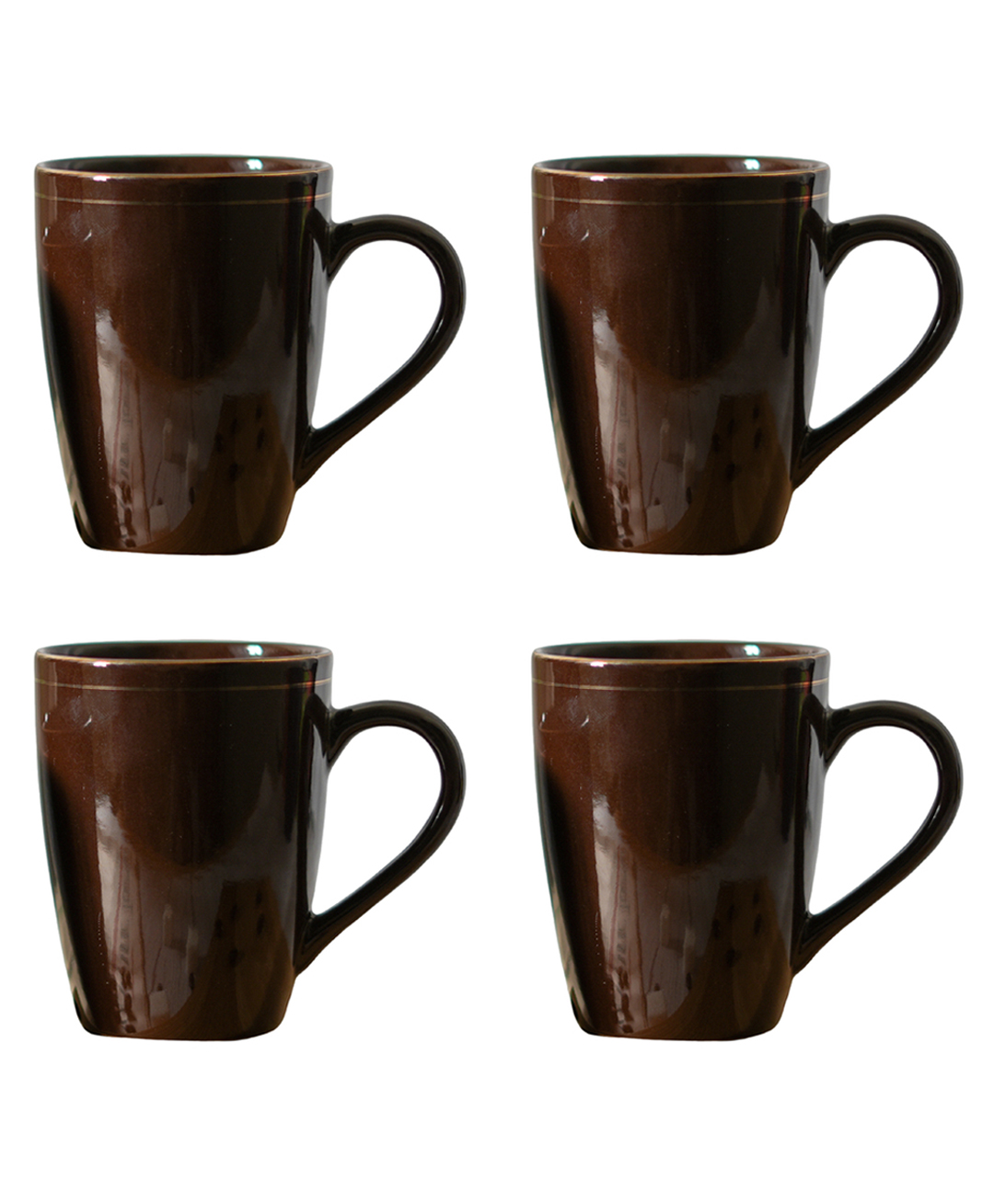 Femora Brown Gold Series Ceramic Coffee Mug  Set Of 4 - 360 ml-picture-20