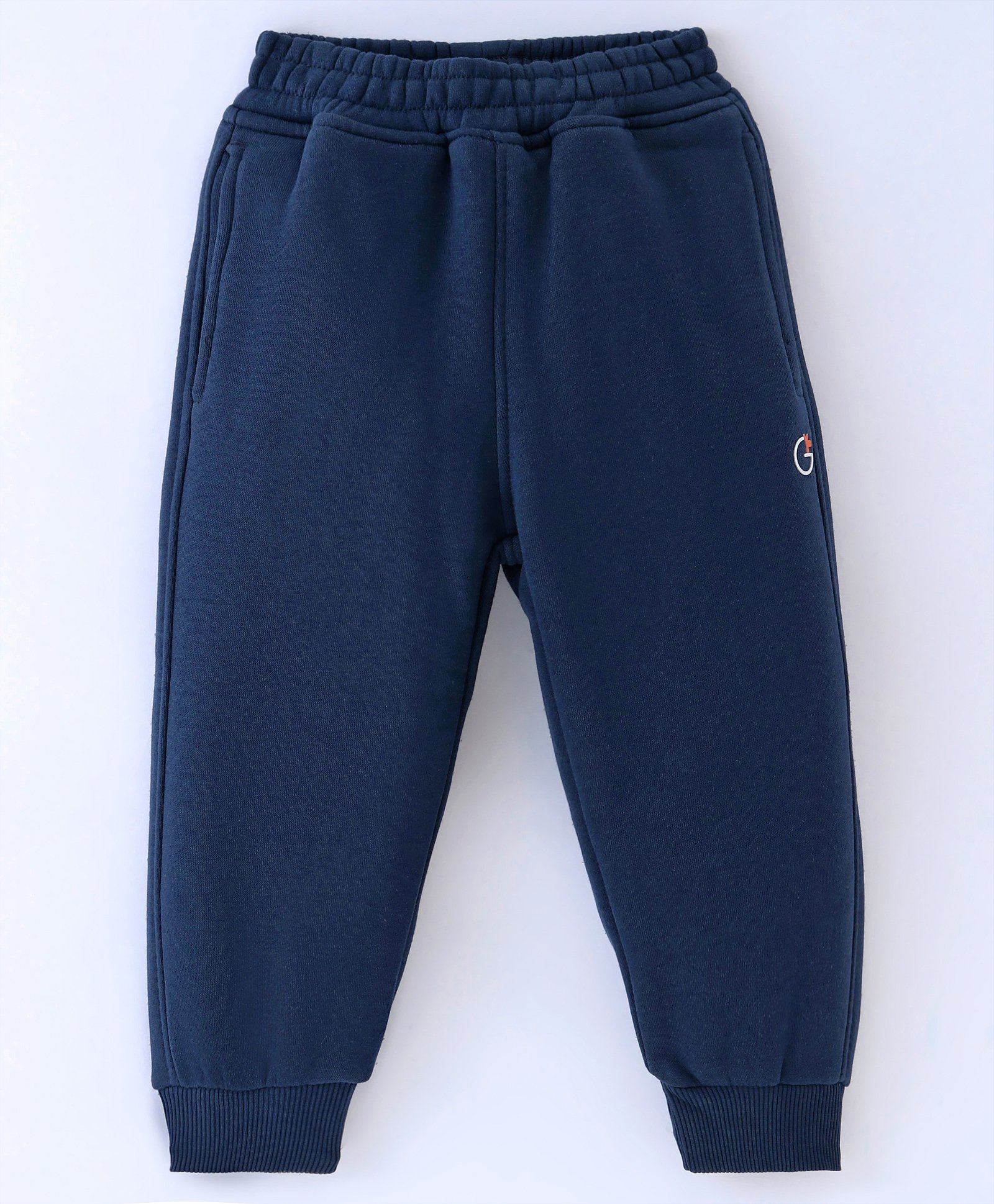 Little Kangaroos Cotton Knit Full Length Lounge Pant Solid - Navy Blue-image-18