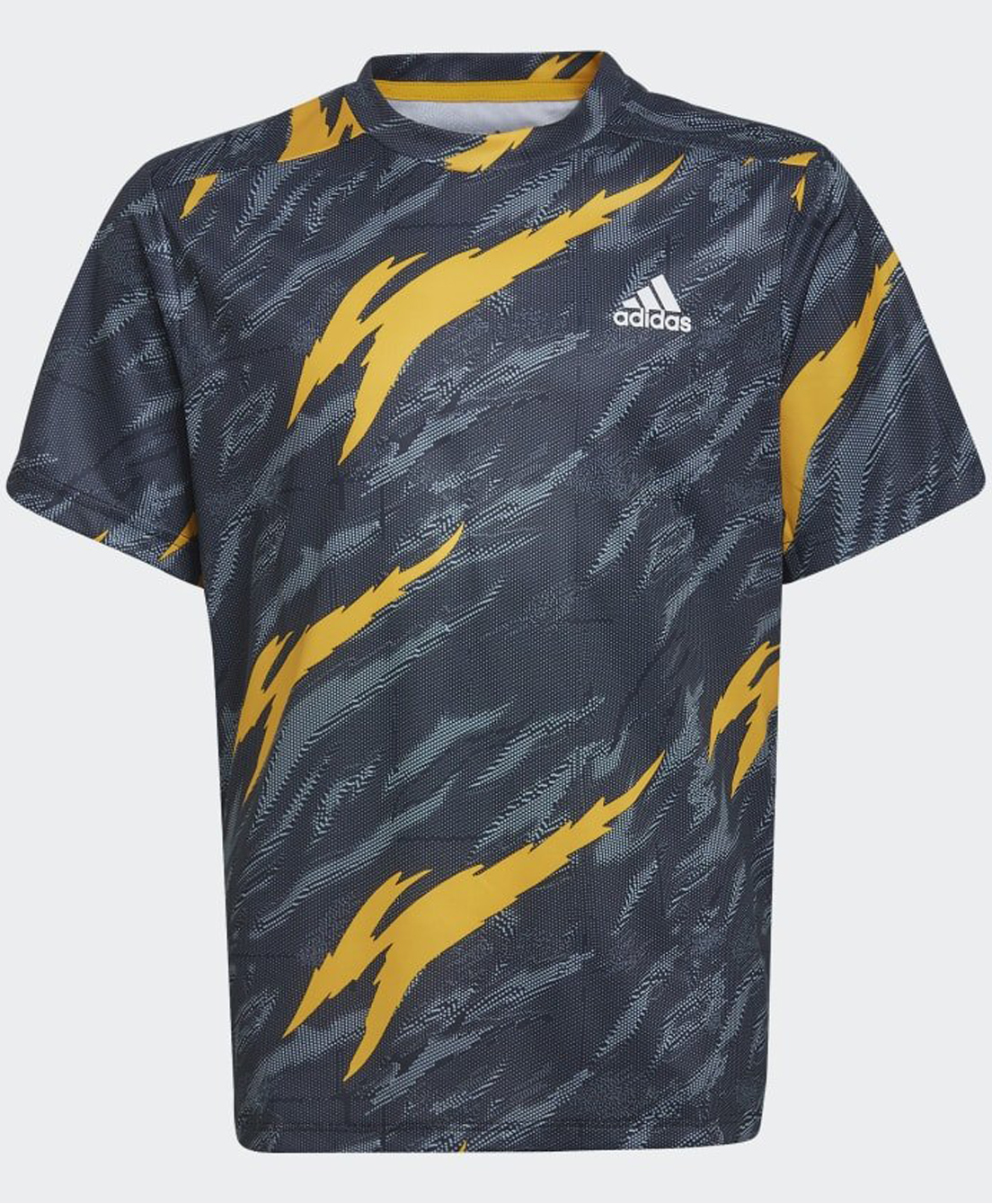 Adidas Kids Knit Half Sleeves T-Shirt Abstract Print - Black-image-6