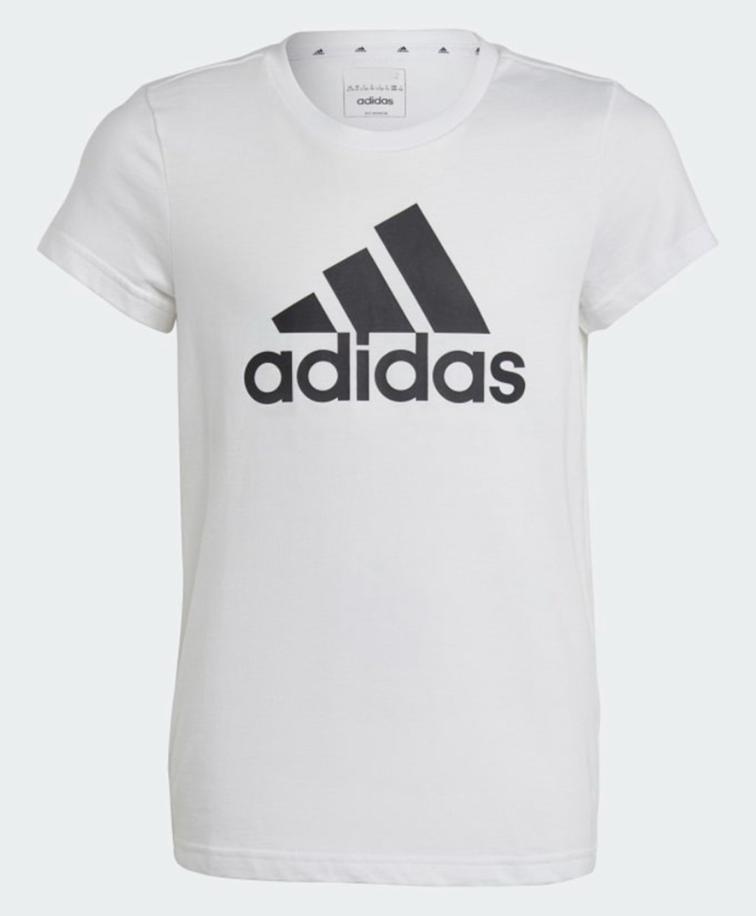 Adidas Kids Knitted Half Sleeves T-Shirt Logo Print - White-picture-18