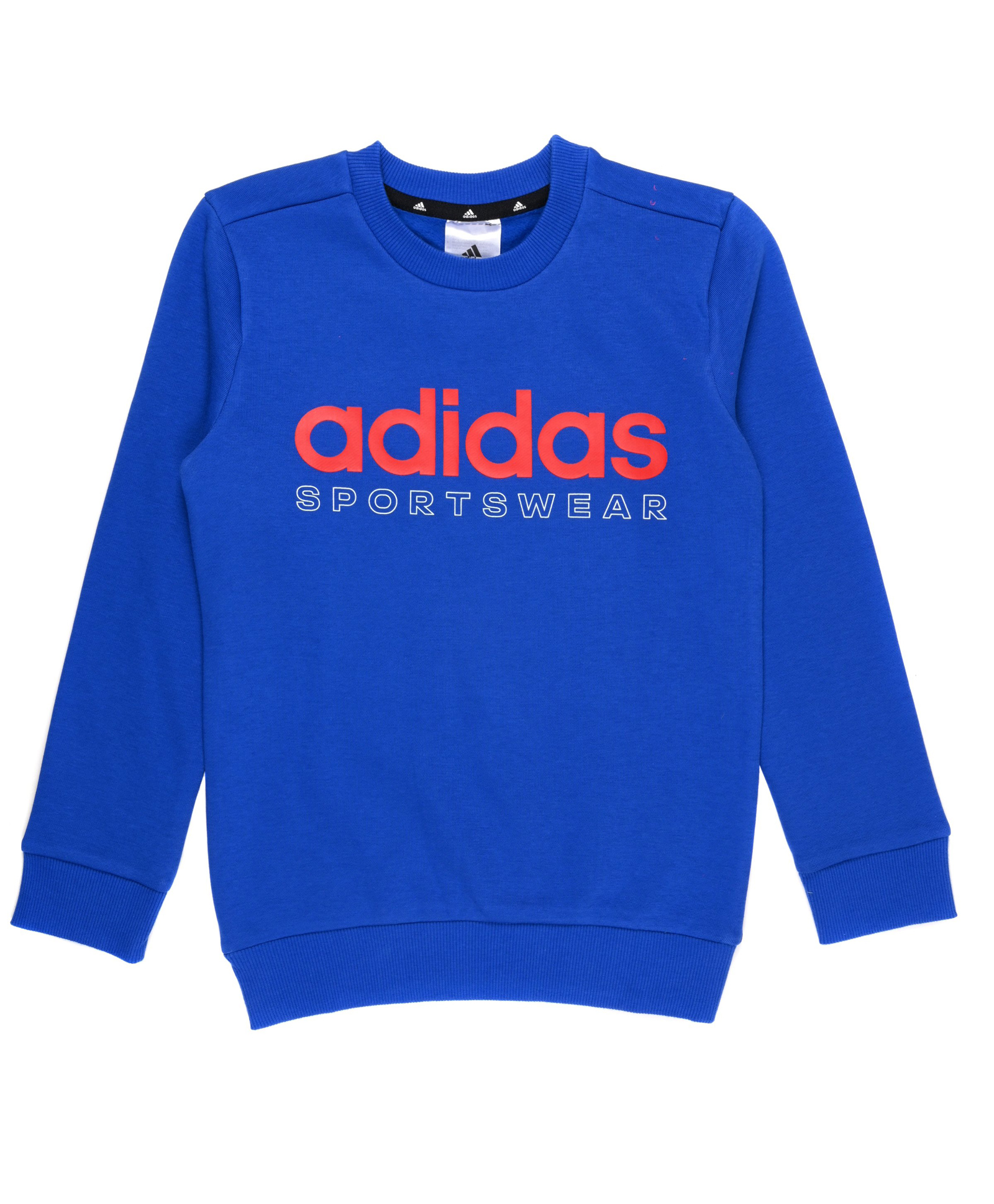Adidas Kids Cotton Knit Full Sleeves Sweatshirt Logo Print - Blue-image-38