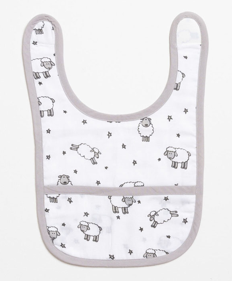 Aariro Organic Cotton Classic Muslin Bib Counting Sheep-picture-12