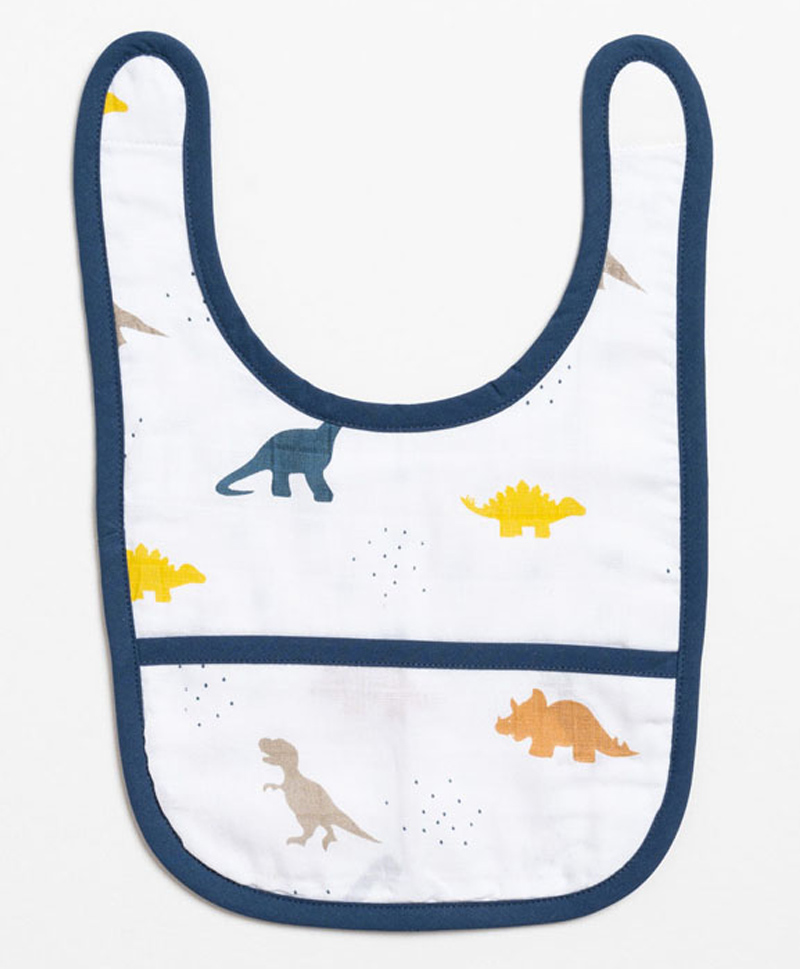 Aariro Organic Cotton Classic Muslin Bib Little Dino-picture-47