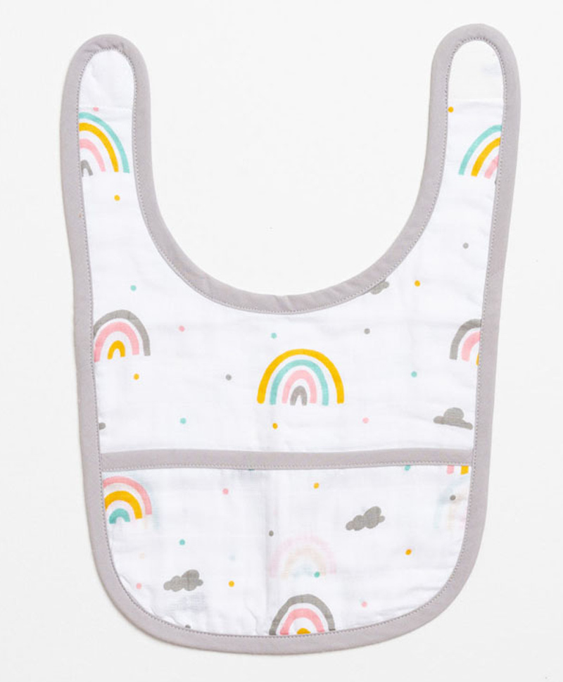 Aariro Organic Cotton Classic Muslin Bib Rainbow-picture-42