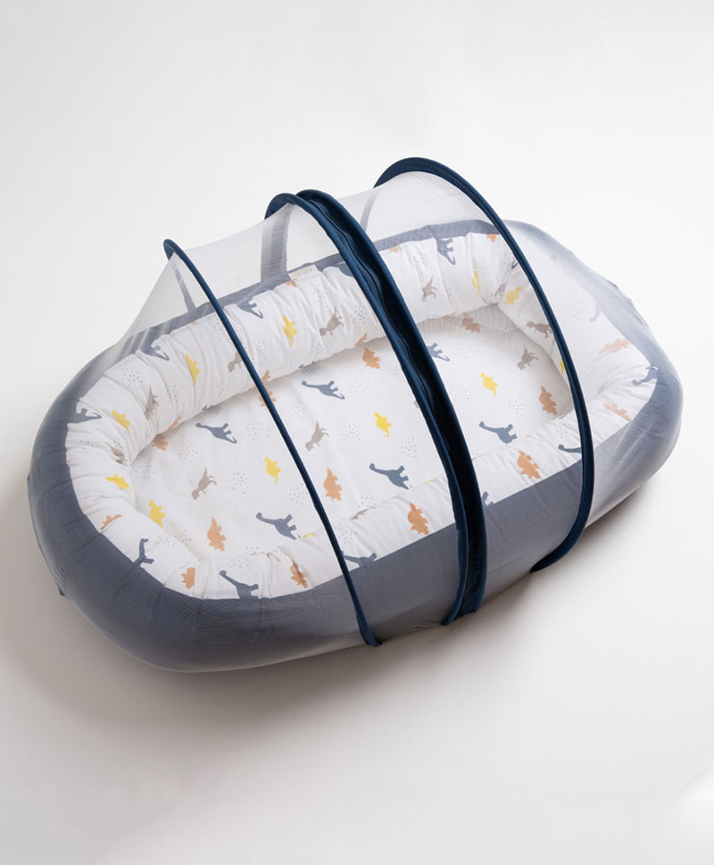 Aariro Organic Cotton Cozy nest Little Dino With Mosquito Net (0-8 Months)-image-2