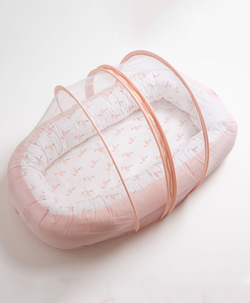 Aariro Organic Cotton Cozy nest Flamingo With Mosquito Net (9-18 Months)-picture-49