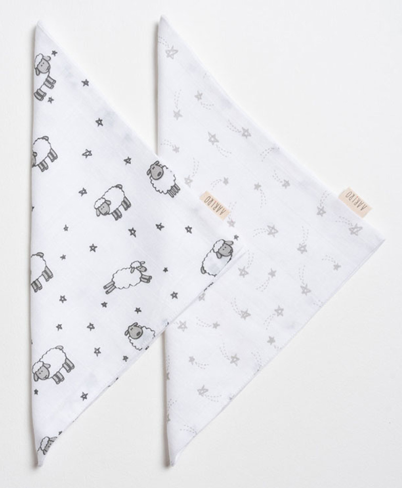Aariro Organic Cotton Muslin Washcloth Counting Sheep  Set of 2-picture-32